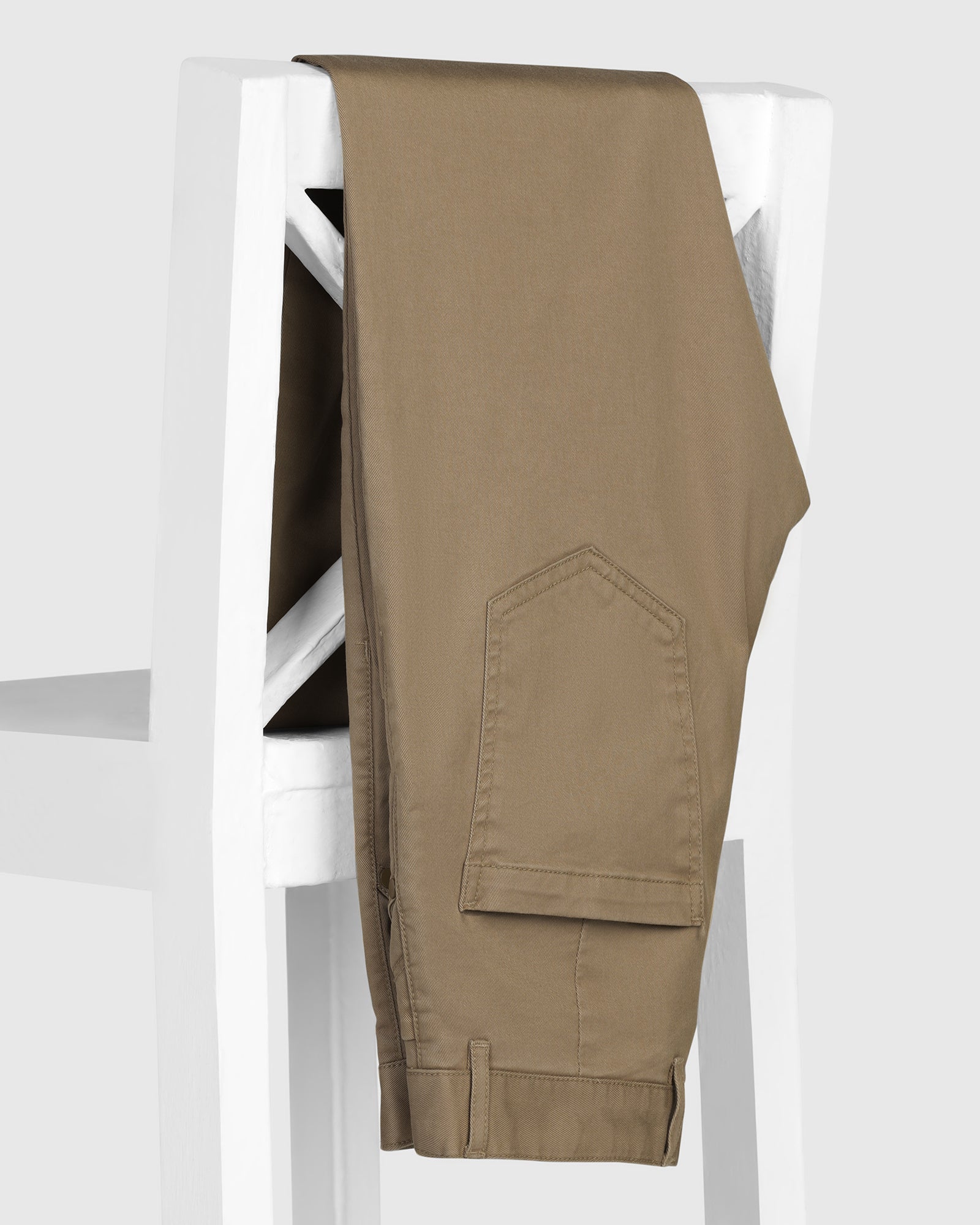 Slim Comfort B-95 Casual Khaki Solid Khakis - Silvet - Image 5
