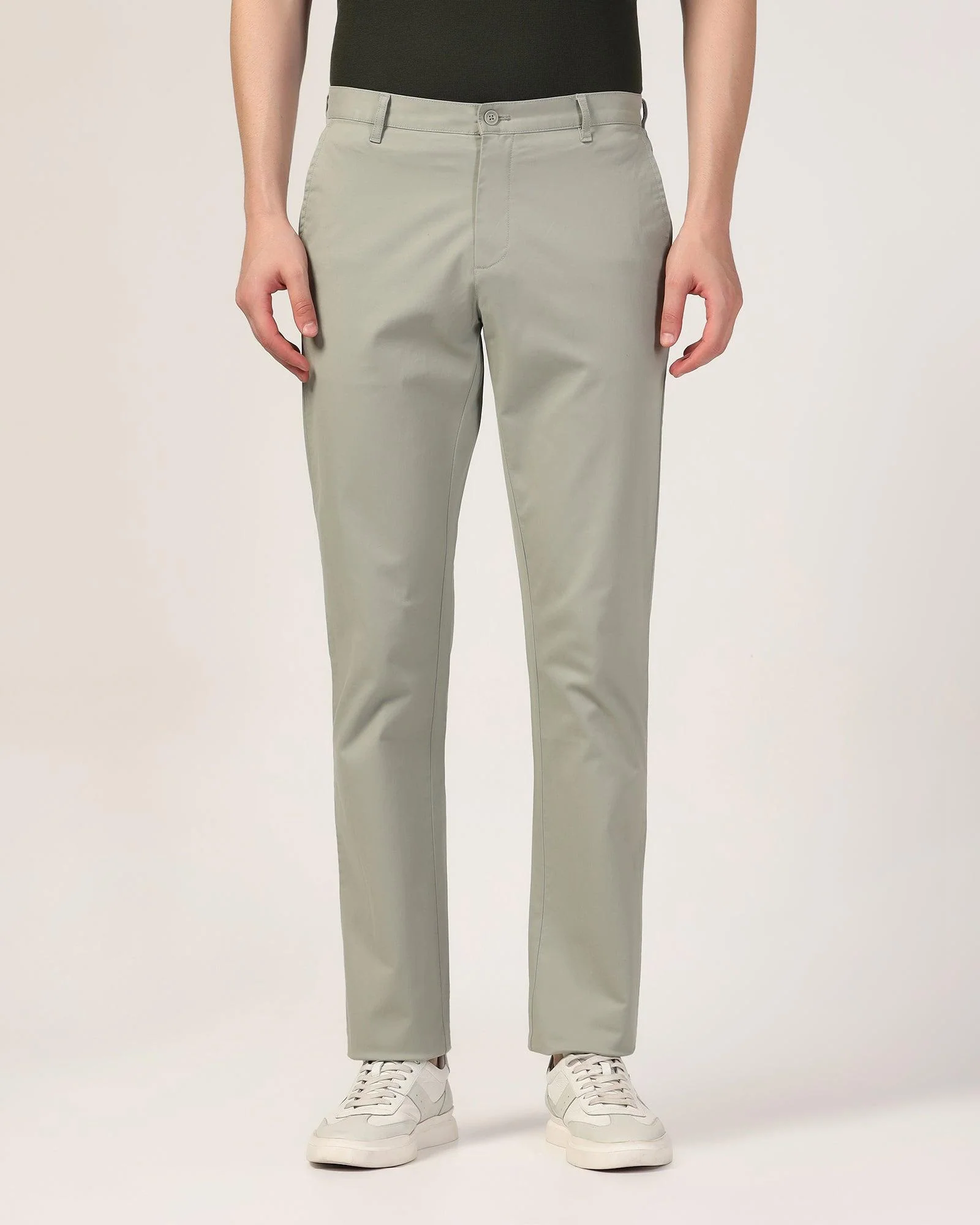 Slim Comfort B-95 Casual Pistachio Solid Khakis - Lab - Image 3