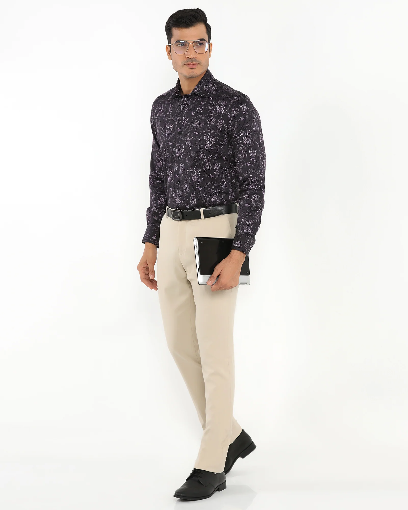 Slim Comfort B-95 Formal Beige Solid Trouser - Musk - Image 7