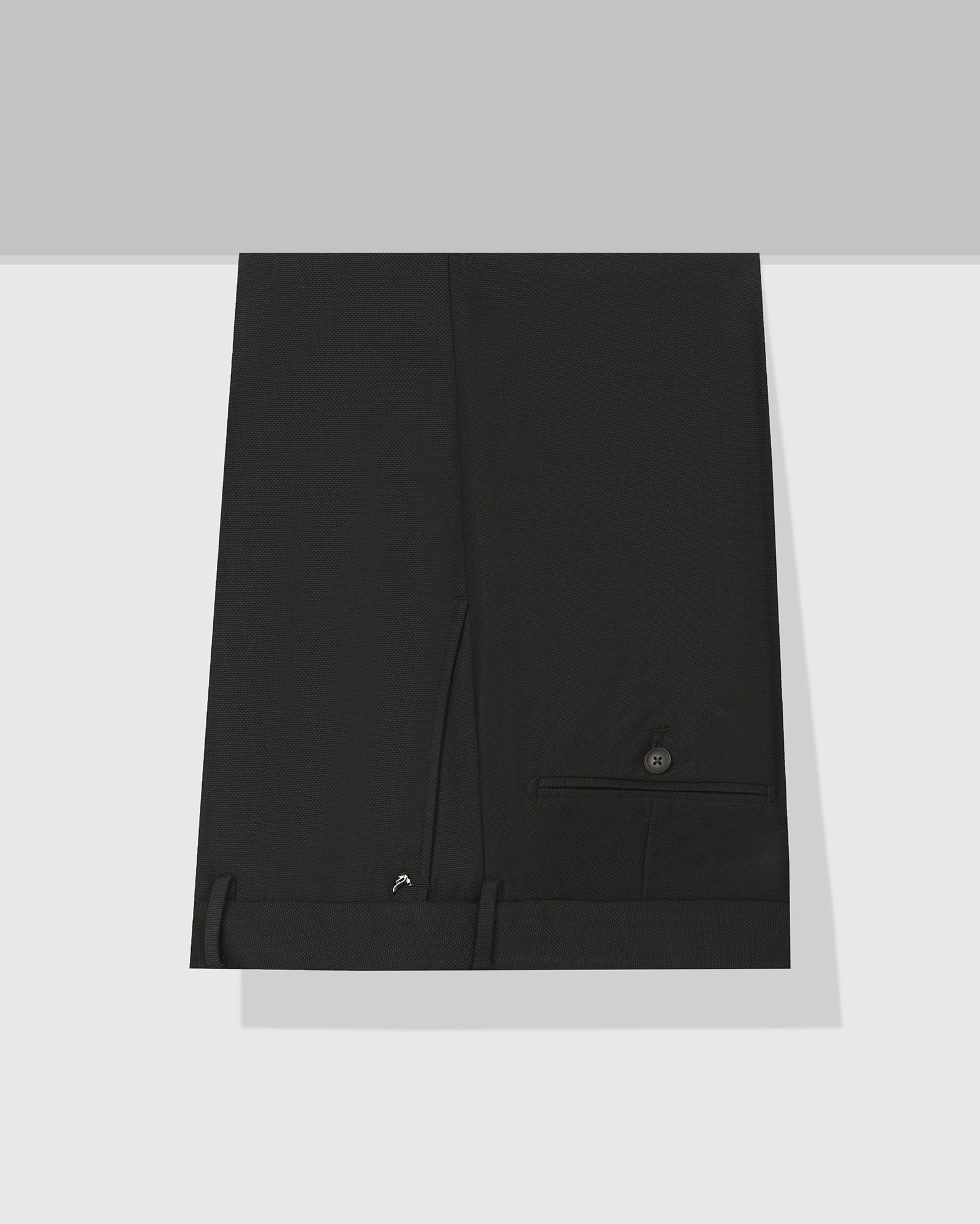 Slim Comfort B-95 Formal Black Solid Trouser - Oak - Image 5