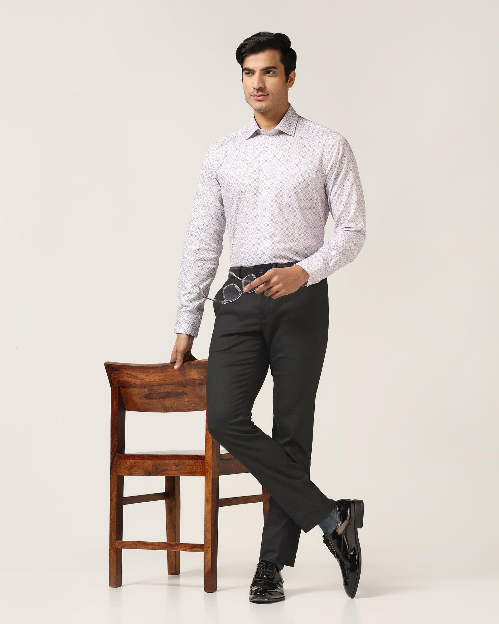Slim Comfort B-95 Formal Black Textured Trouser - Iron - Image 6