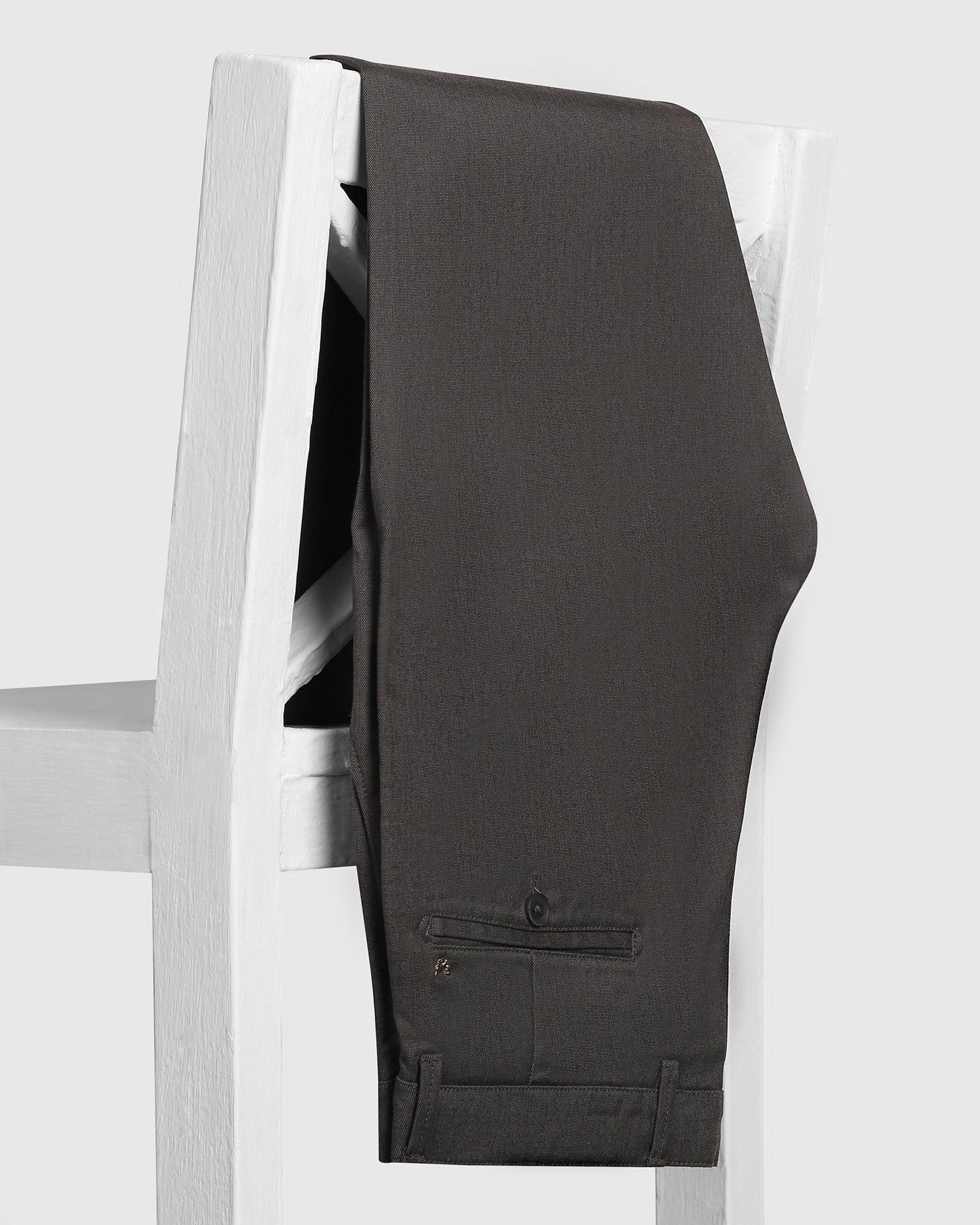 Slim Comfort B-95 Casual Black Solid Khakis - Zimo - Image 5