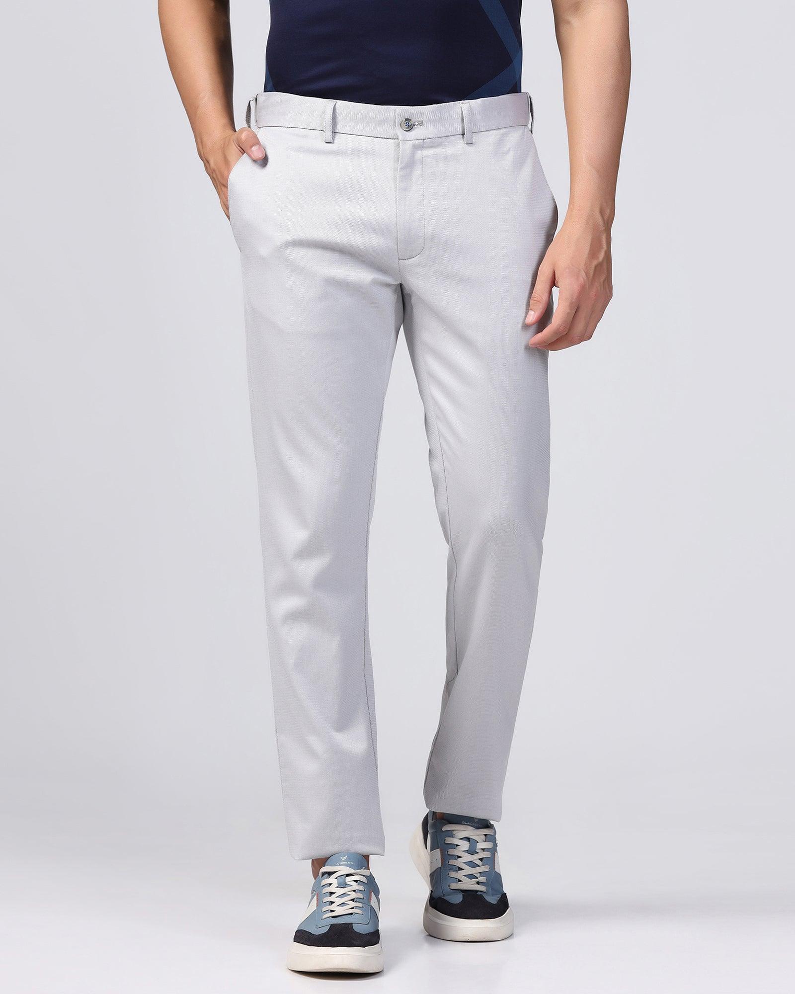 Slim Comfort B-95 Casual Grey Yarn Dyed Khakis - Royal - Image 3