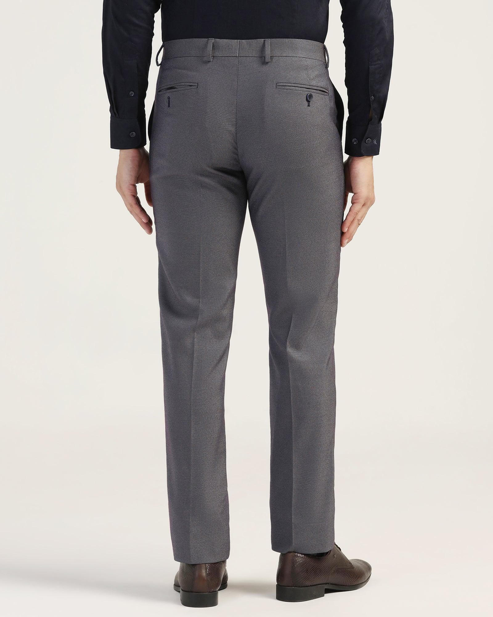 Slim Comfort B-95 Formal Blue Textured Trouser - Turismo - Image 2