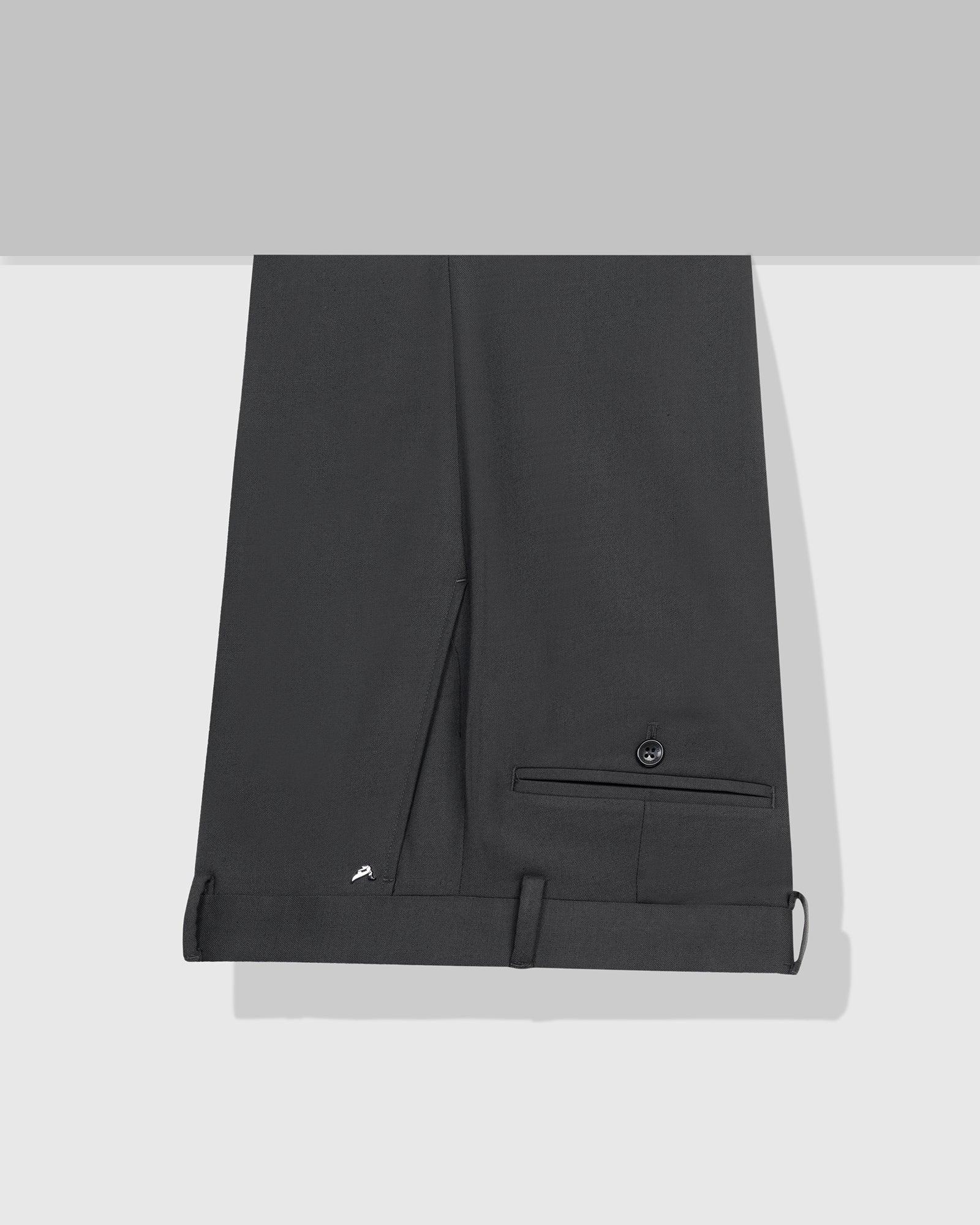 Slim Comfort B-95 Formal Charcoal Solid Trouser - Eldorado - Image 5