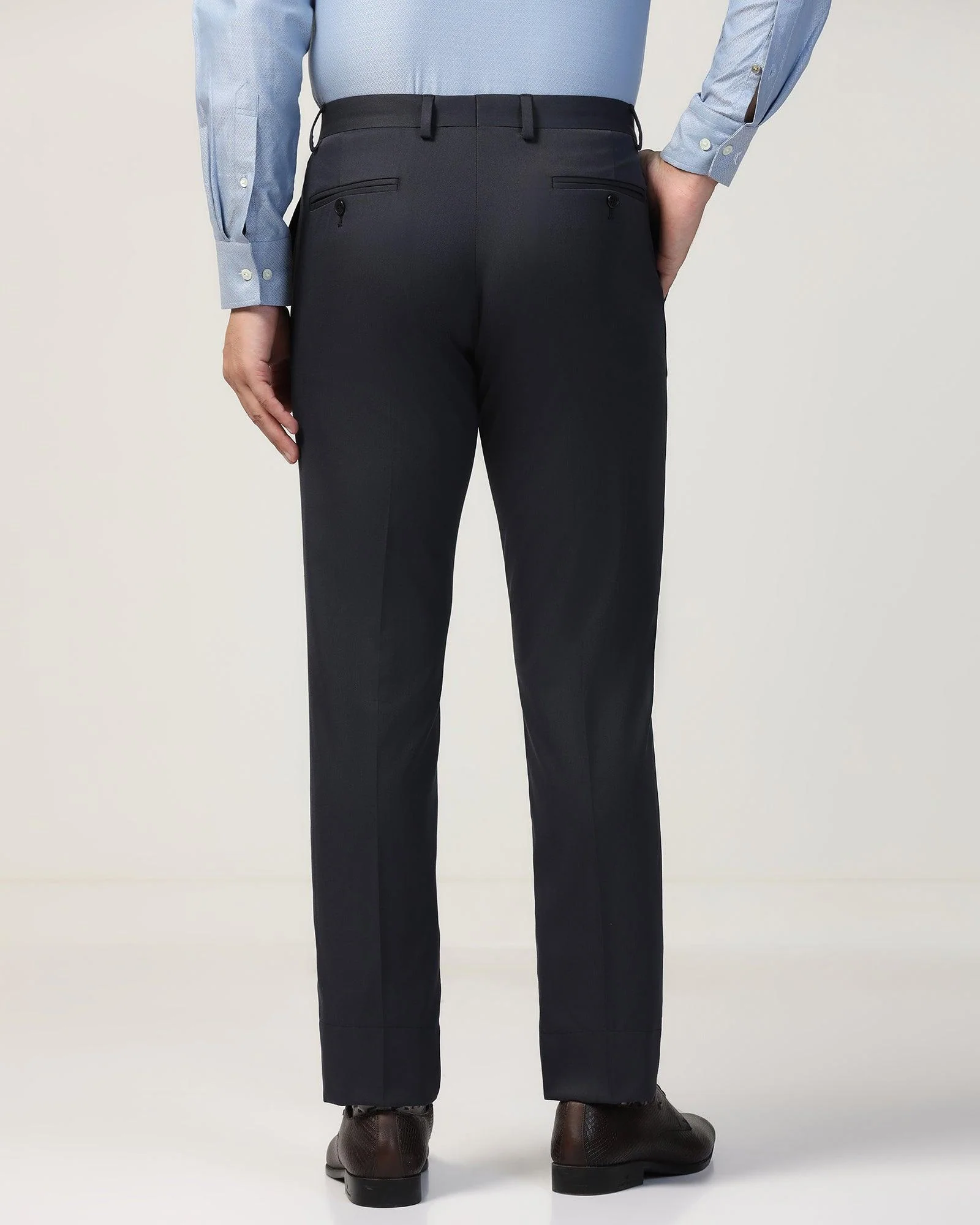 Slim Comfort B-95 Formal Charcoal Textured Trouser - Tesla - Image 2