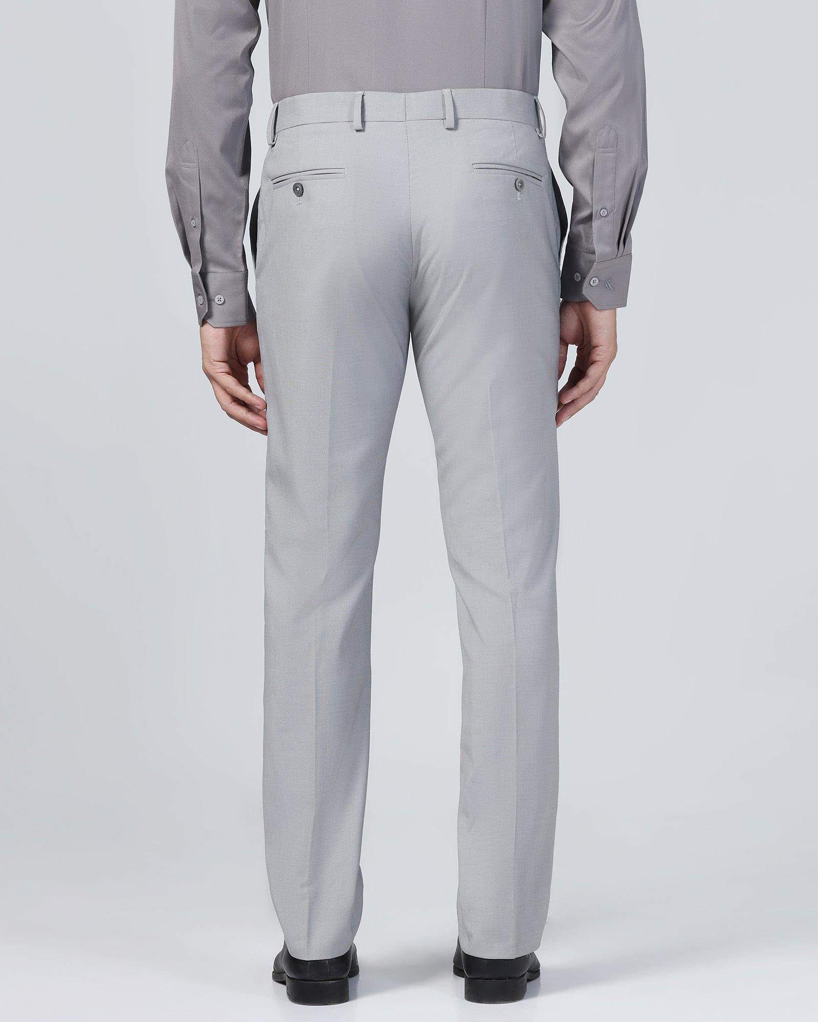Slim Comfort B-95 Formal Light Grey Textured Trouser - Mazda - Image 2