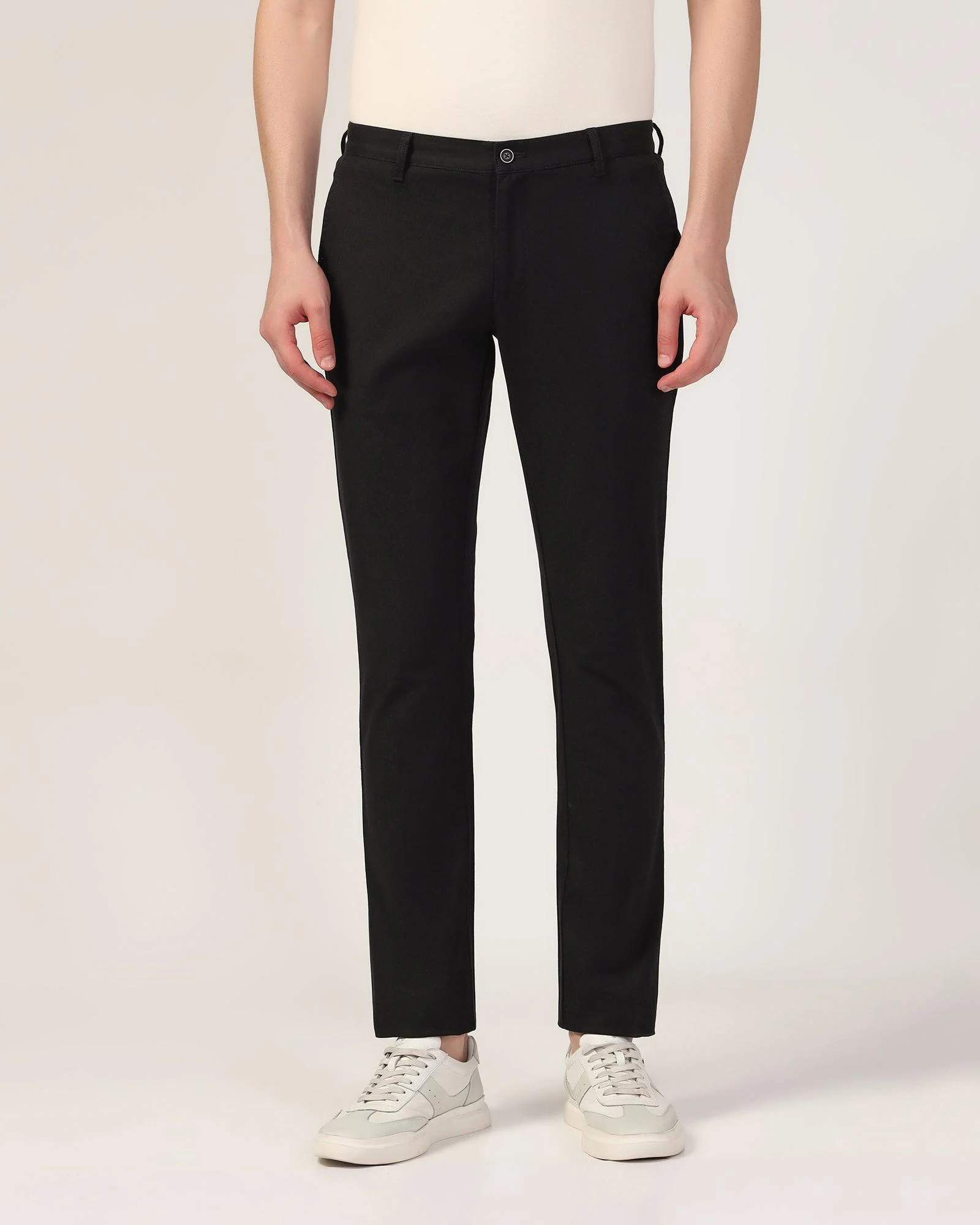 Slim Fit B-91 Casual Black Solid Khakis - Mint - Image 3