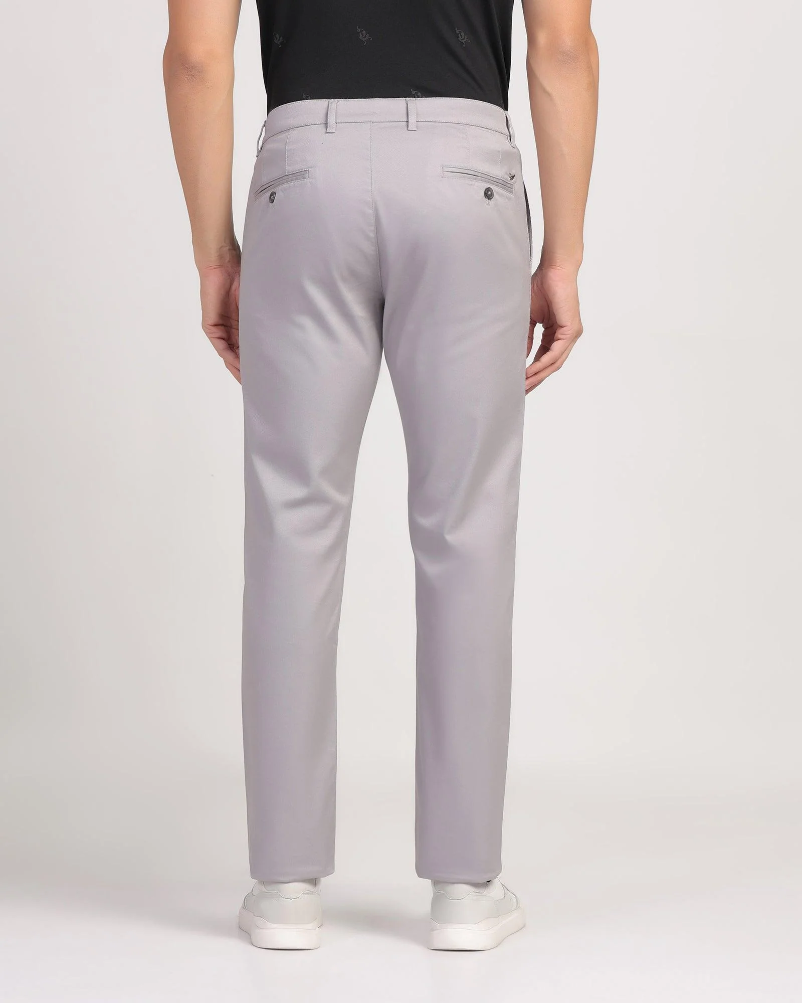 Temp Tech Slim Fit B-91 Casual Grey Solid Khakis - Henry - Image 2