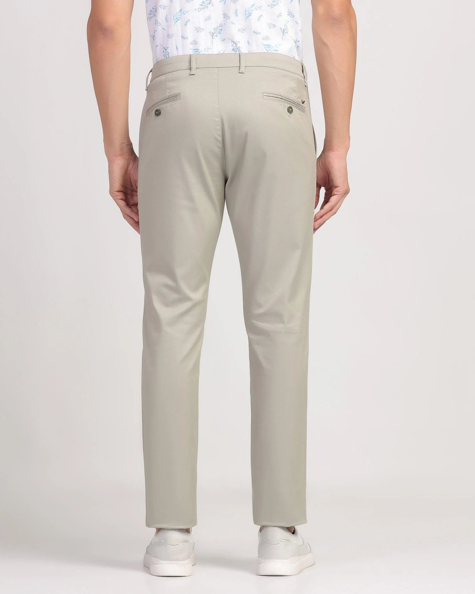 Temp Tech Slim Fit B-91 Casual Olive Solid Khakis - Henry - Image 2