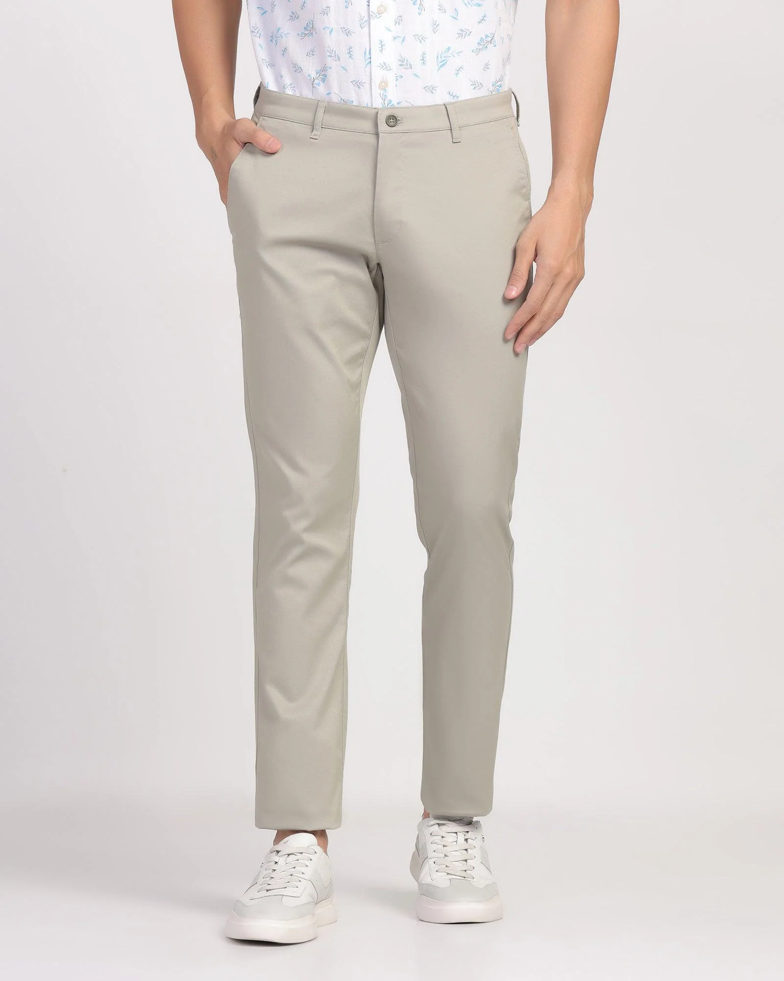 Temp Tech Slim Fit B-91 Casual Olive Solid Khakis - Henry - Image 6