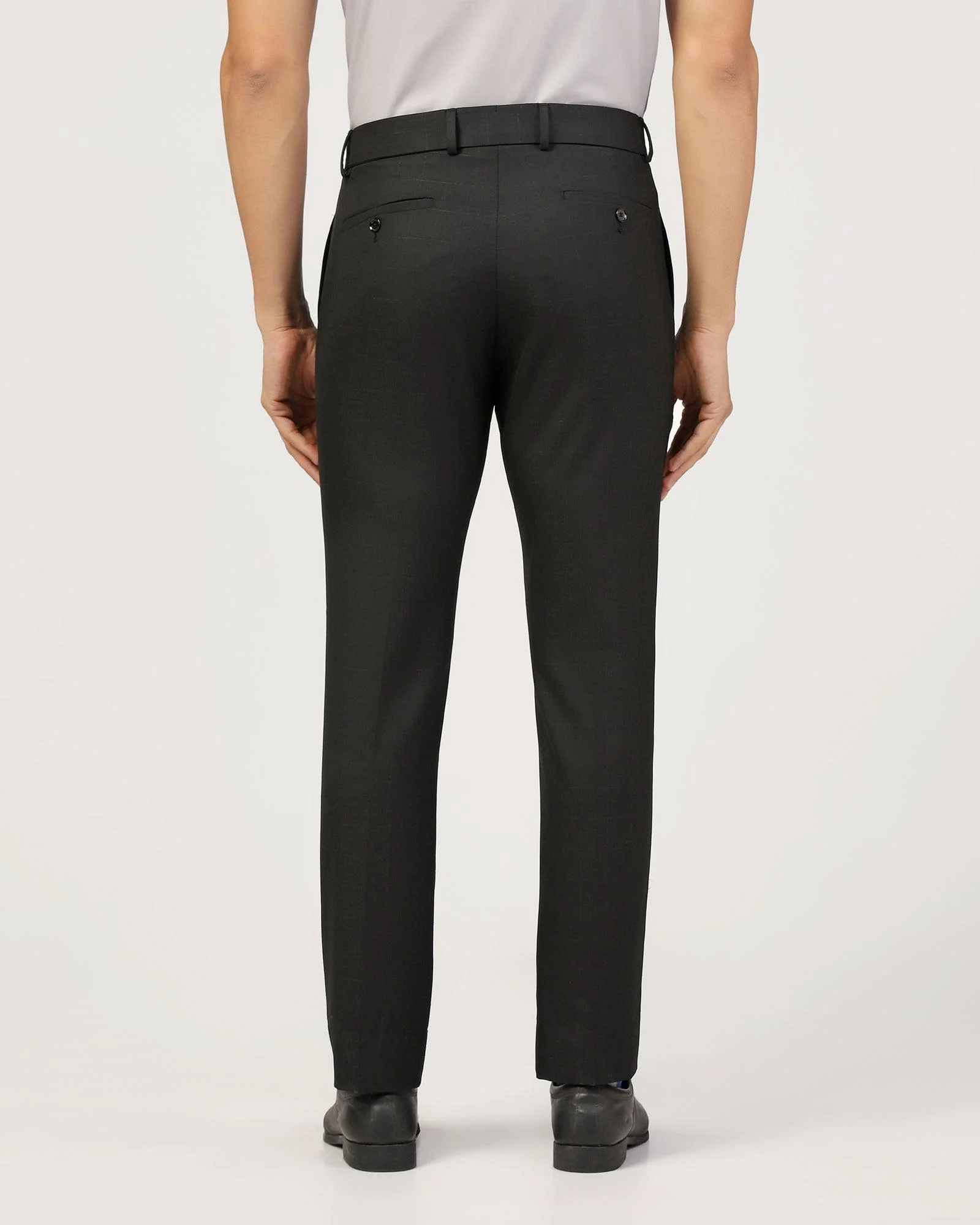 Slim Fit B-91 Formal Black Check Trouser - Blackis - Image 2