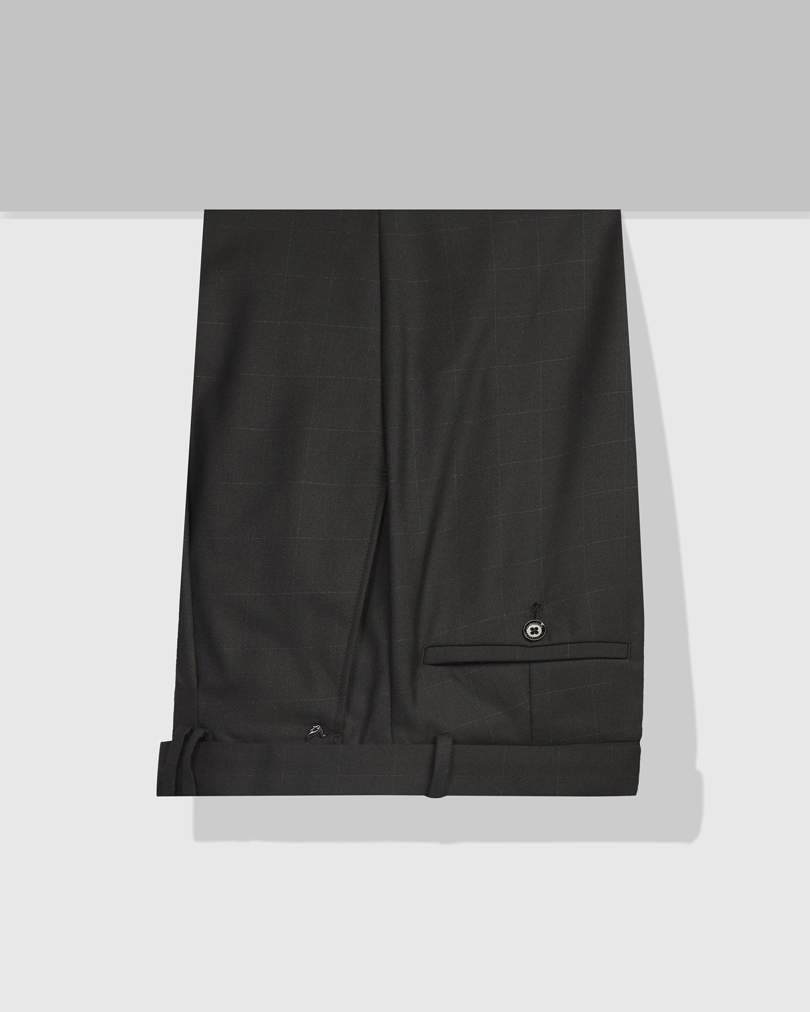 Slim Fit B-91 Formal Black Check Trouser - Blackis - Image 5