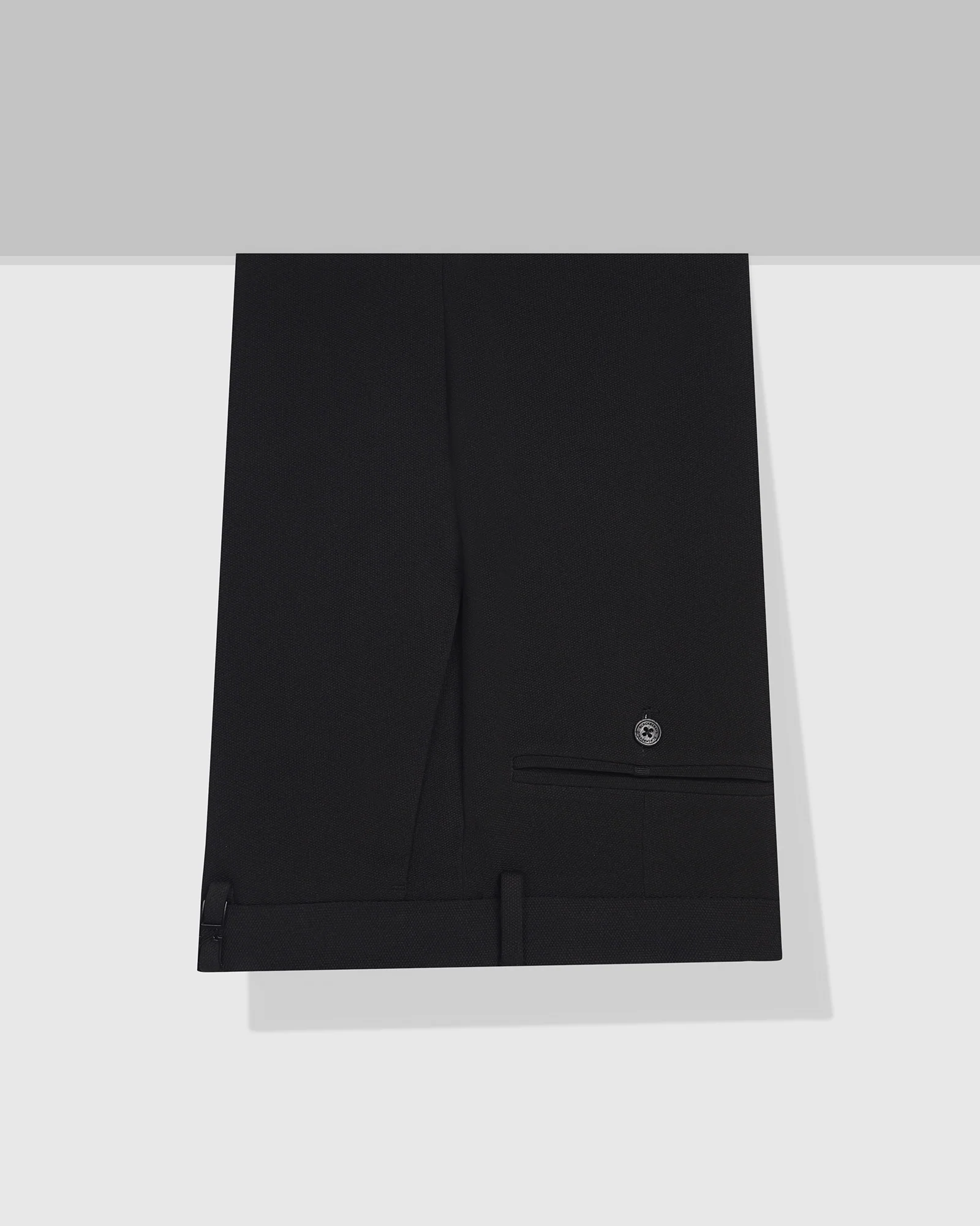 Slim Fit B-91 Formal Black Textured Trouser - Davidoff - Image 5