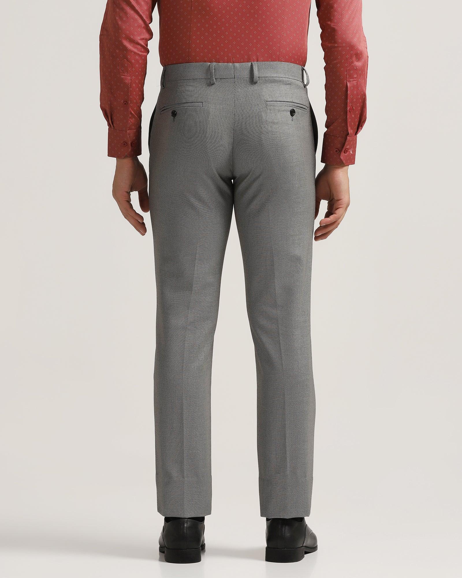 Slim fit B-91 Formal Grey Textured Trouser - Hoop - Image 2