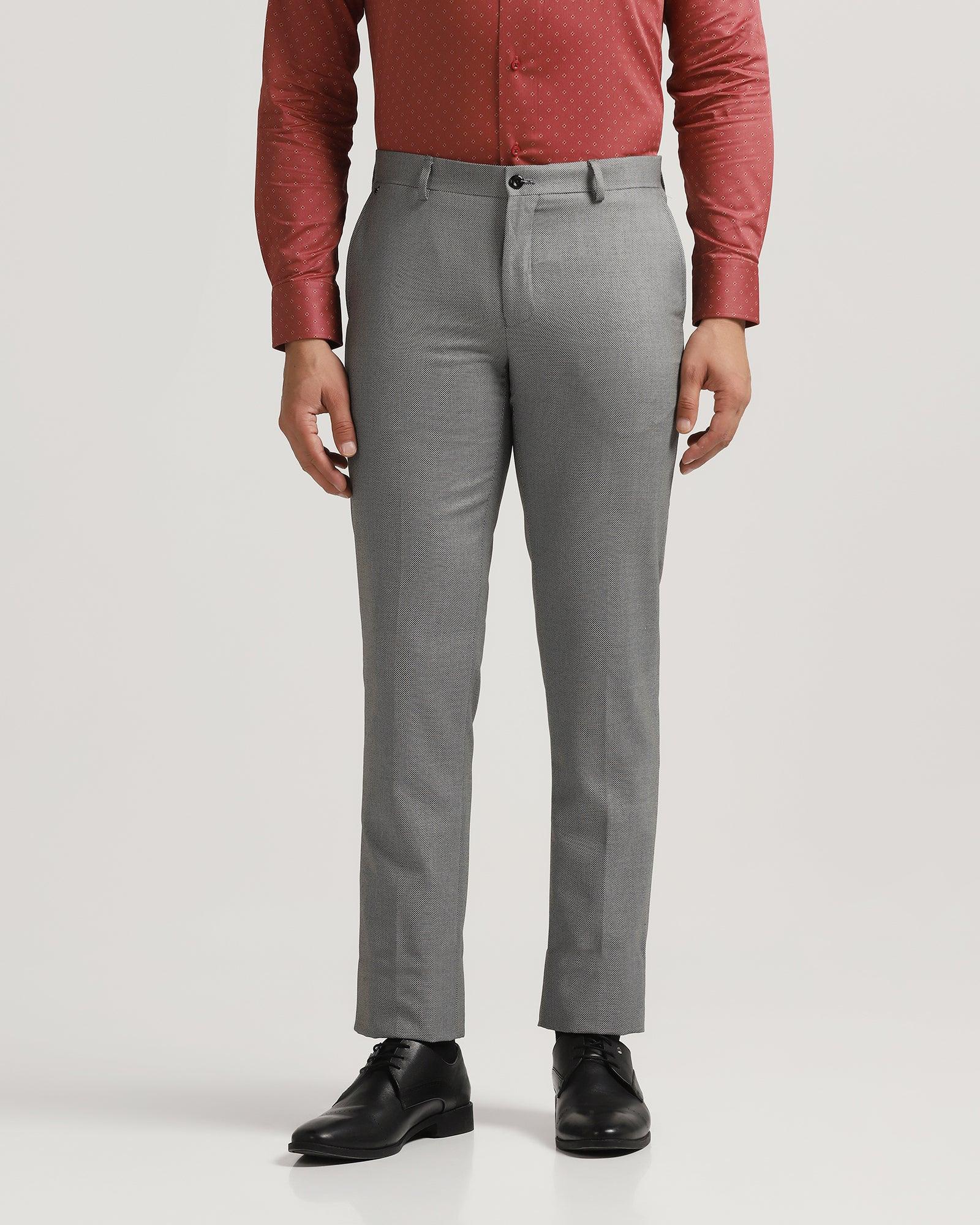 Slim fit B-91 Formal Grey Textured Trouser - Hoop - Image 3