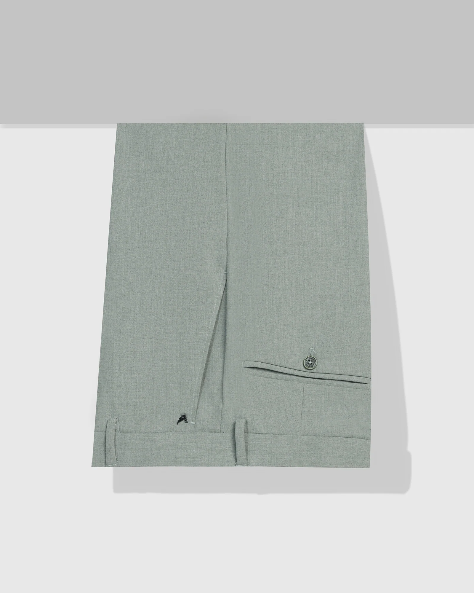 Slim Fit B-91 Formal Light Green Solid Trouser - Jonny - Image 5