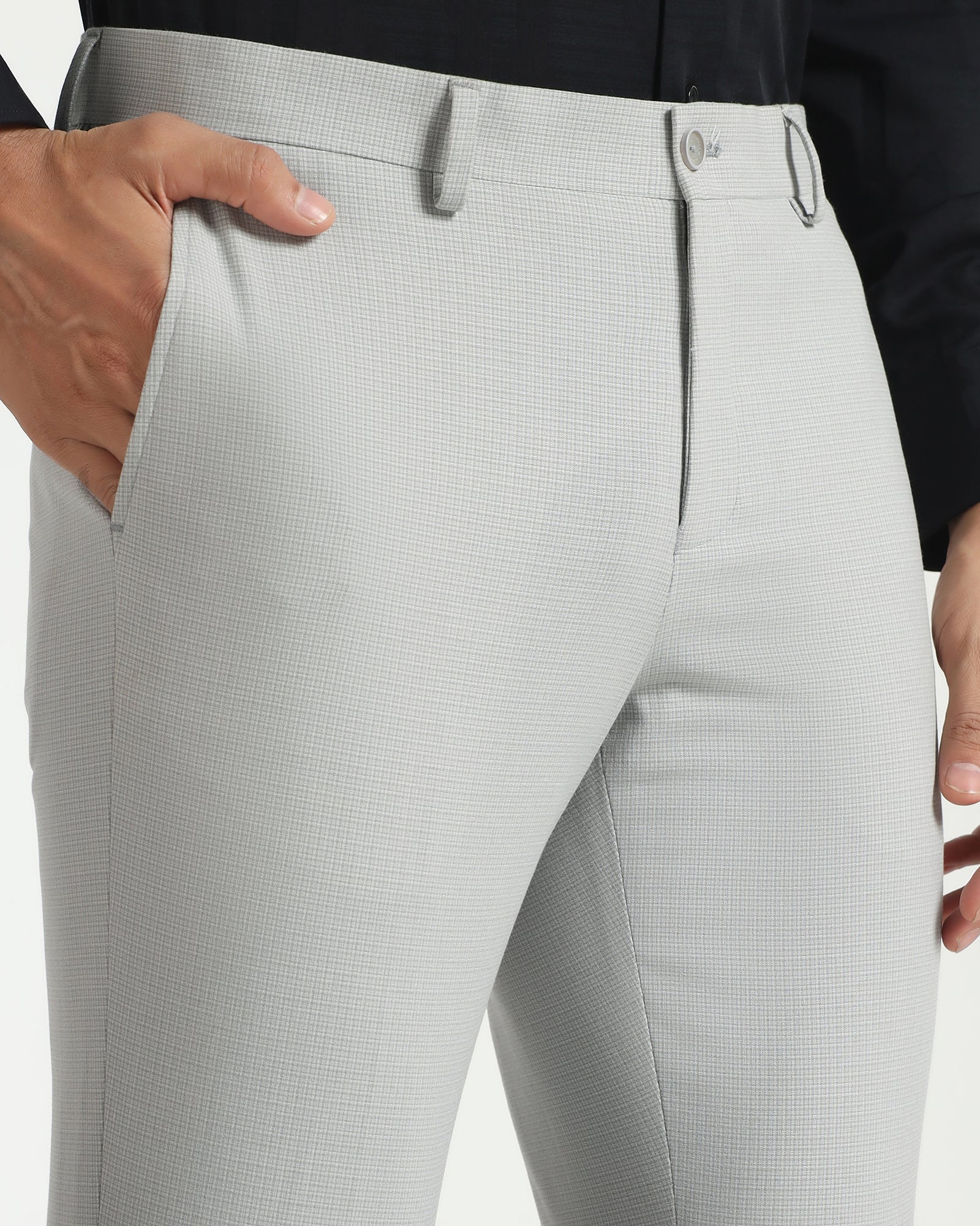 Slim Fit B-91 Formal Olive Textured Trouser - Tom - Image 4