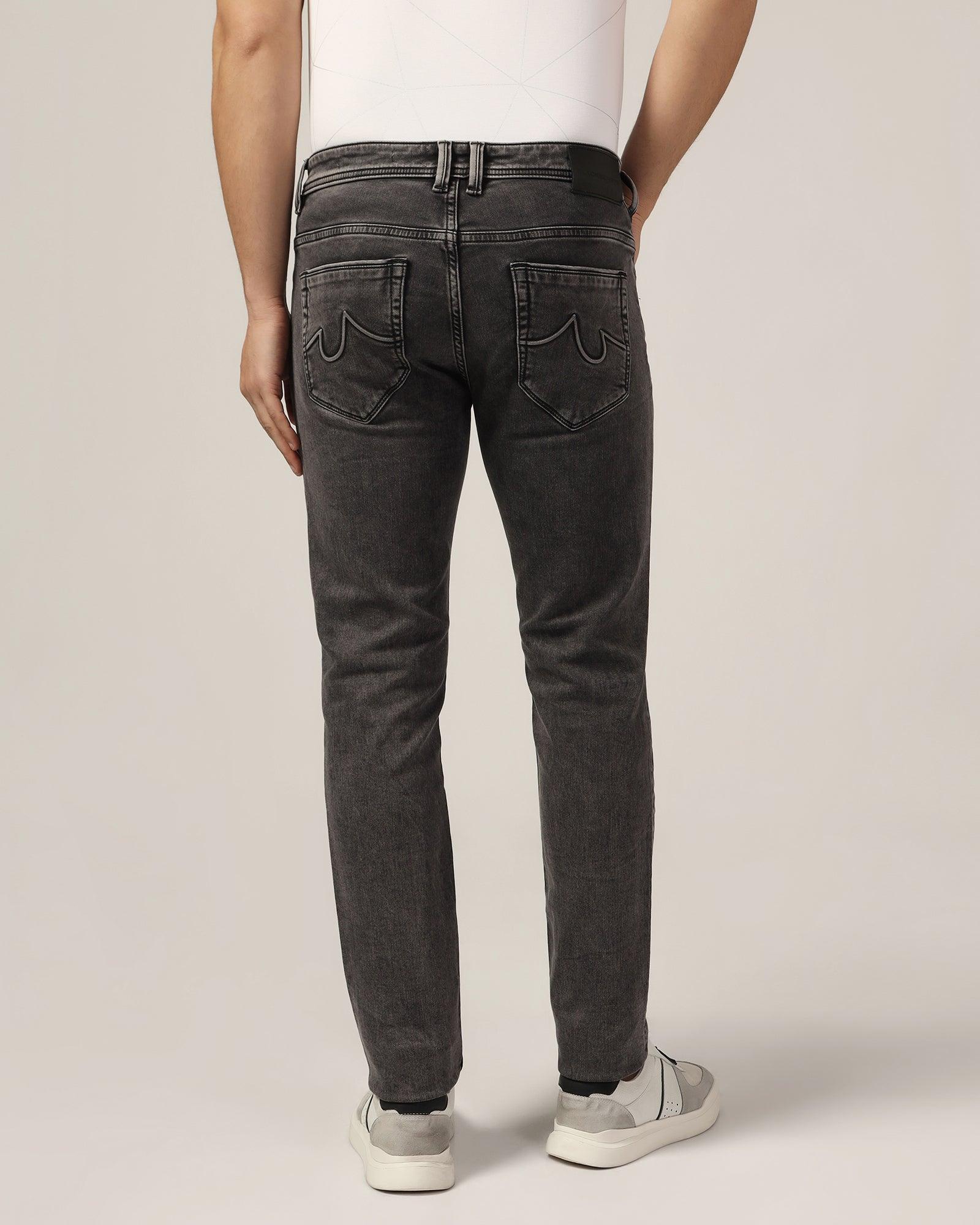 Slim Yonk Fit Black Textured Jeans - Divine - Image 6