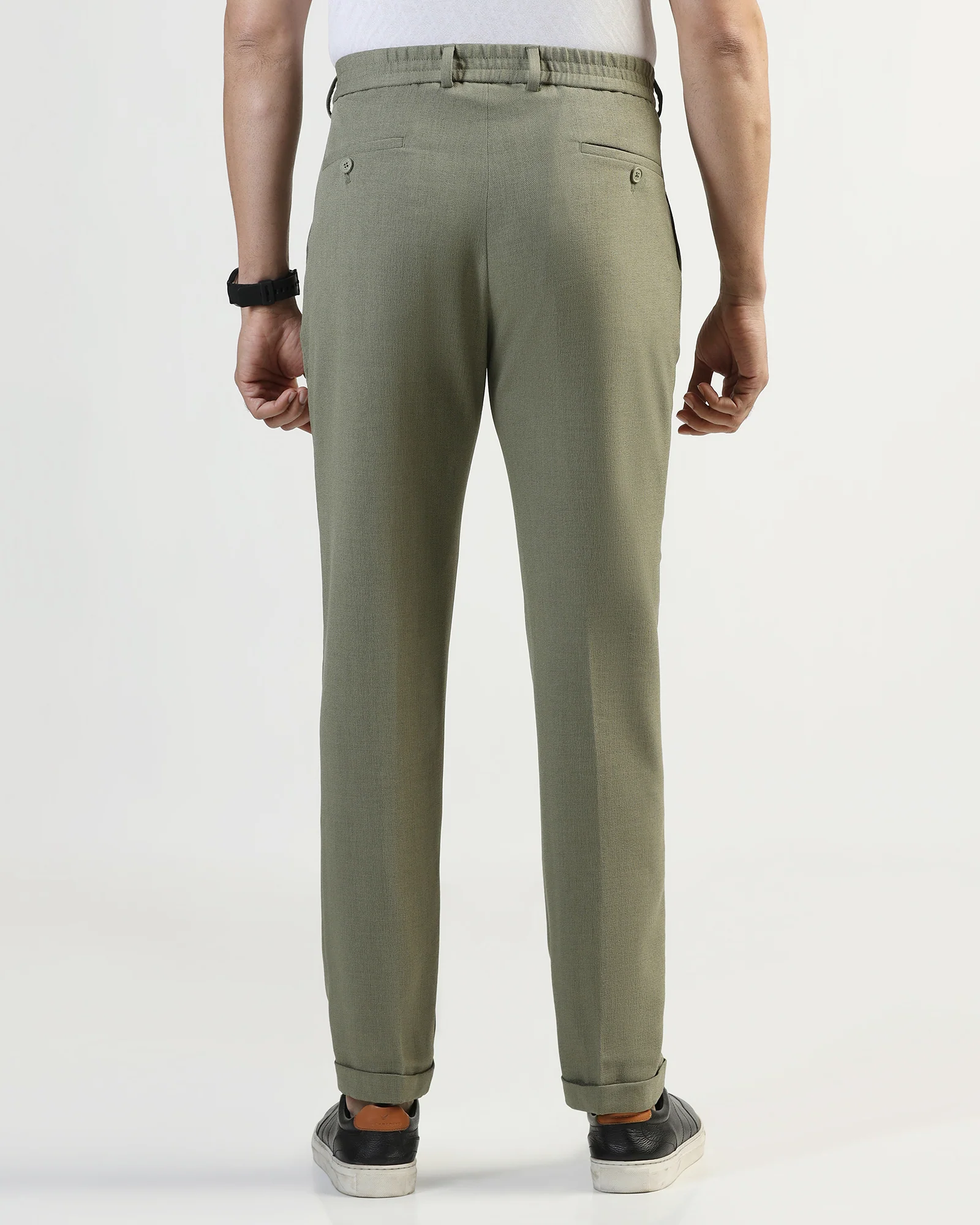 Sneaker Fit Olive Solid Pant - Icon - Image 2