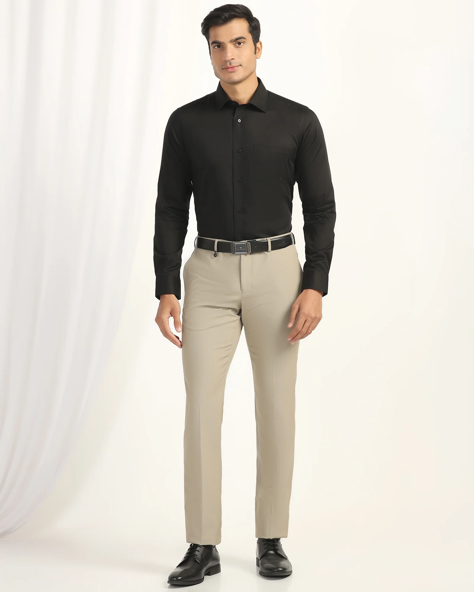 Formal Black Solid Shirt - Dawn - Image 3