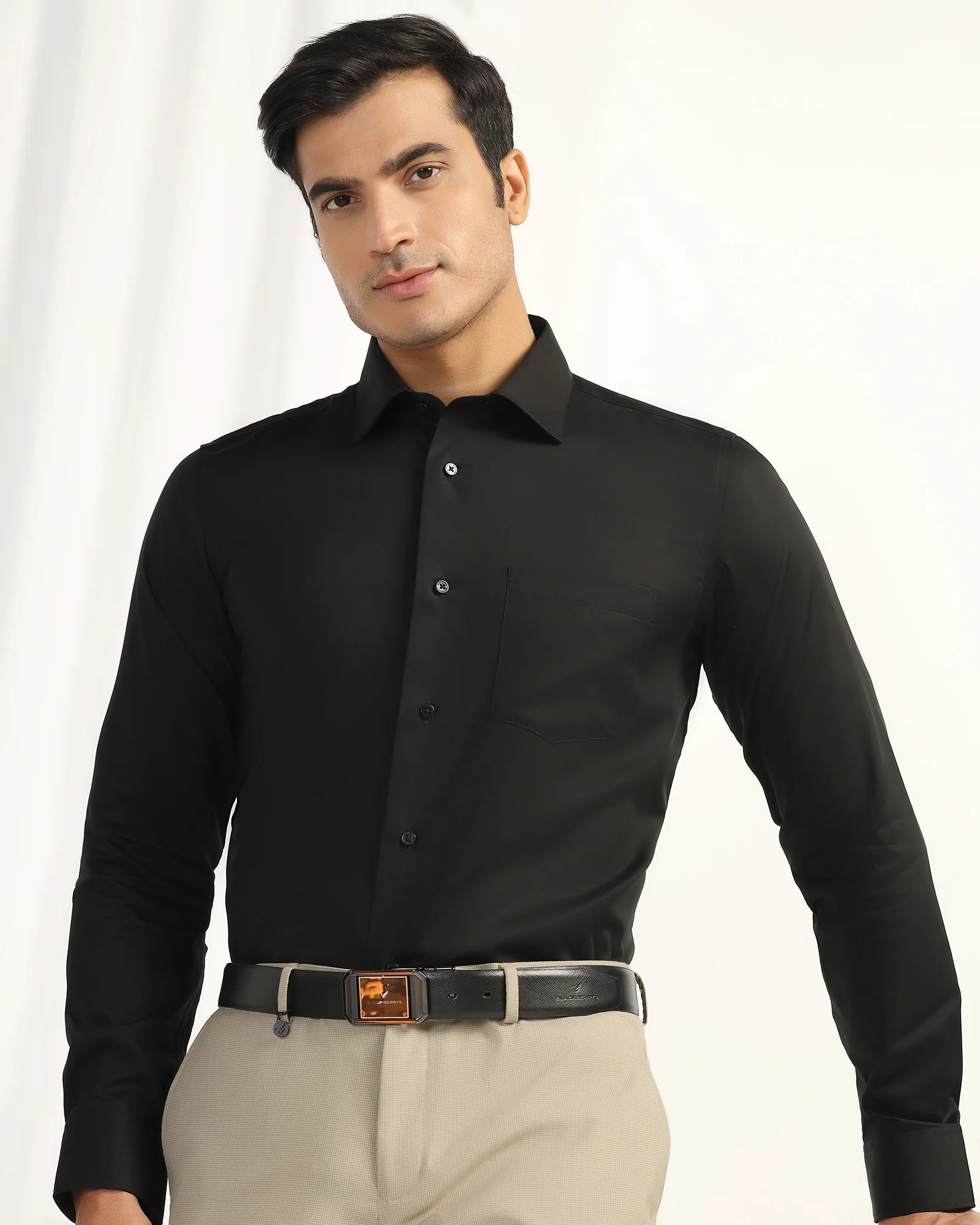Formal Black Solid Shirt - Dawn - Image 7