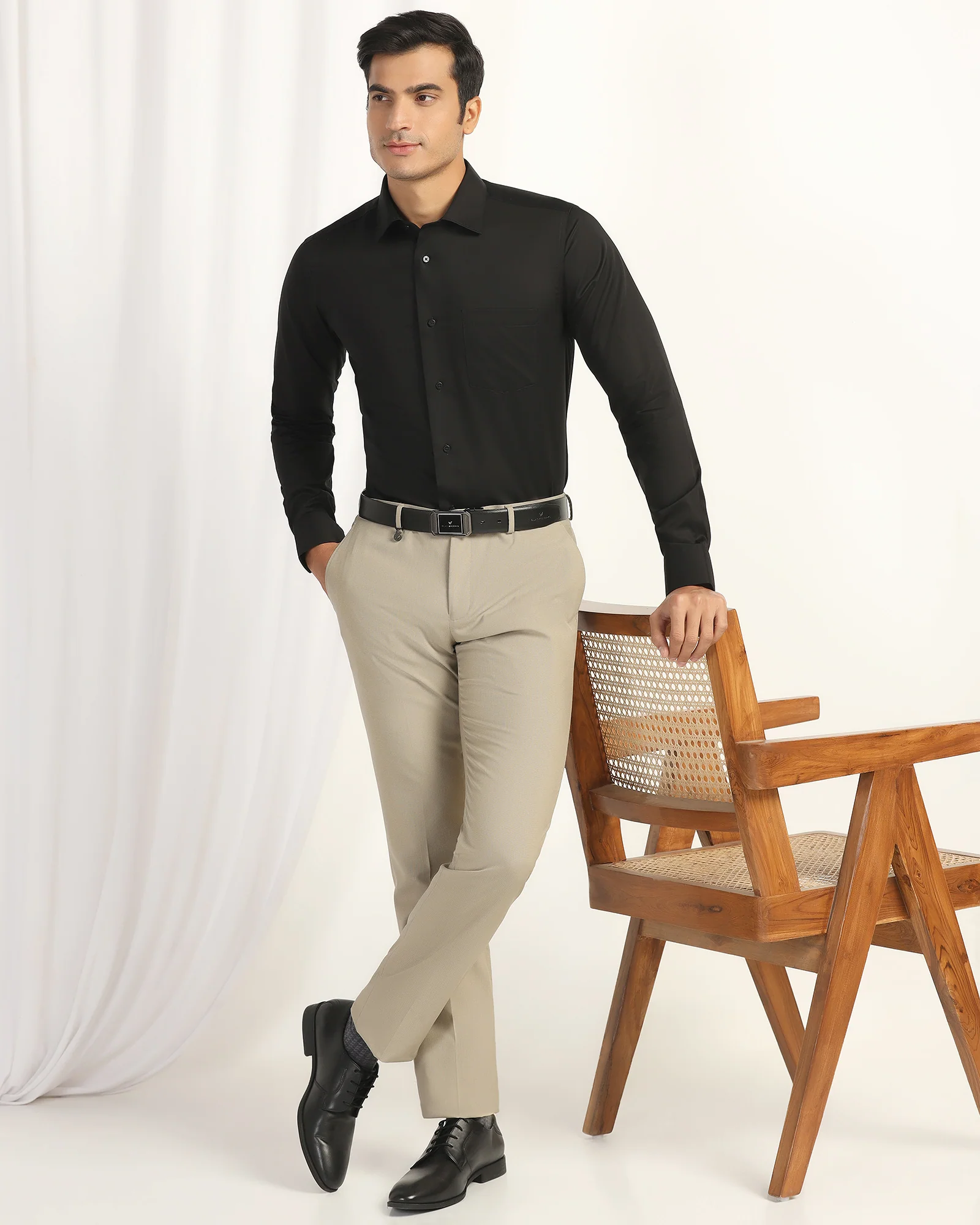 Formal Black Solid Shirt - Dawn - Image 8