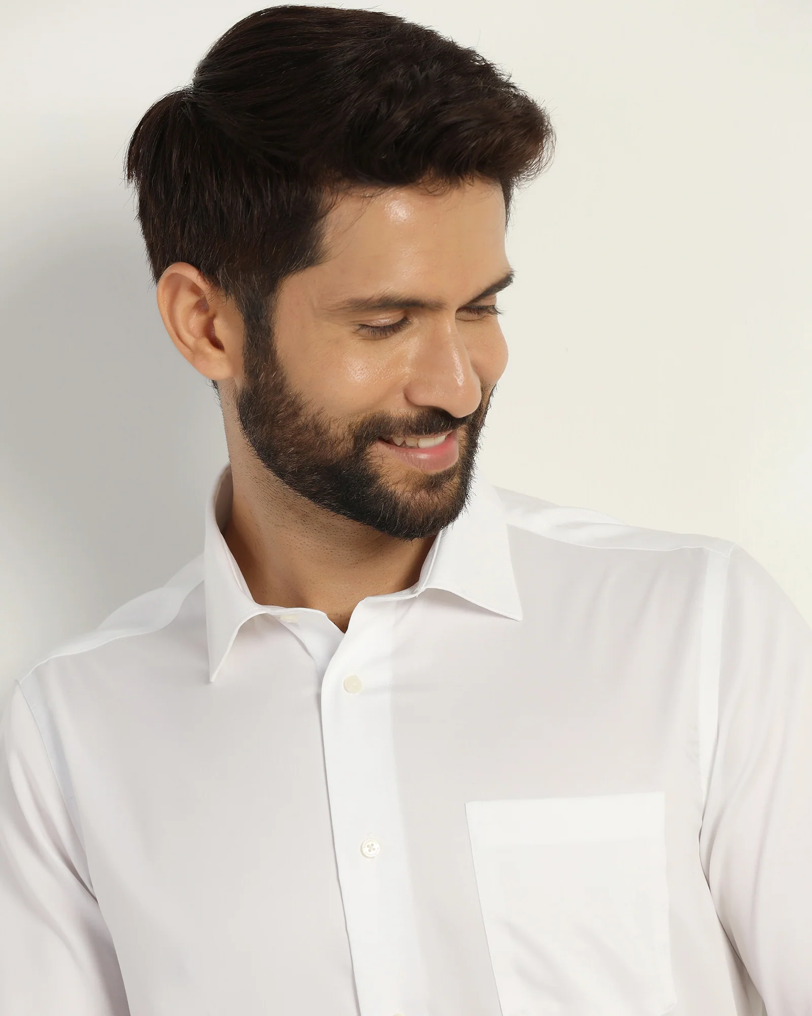 Formal White Solid Shirt - Dawn - Image 4