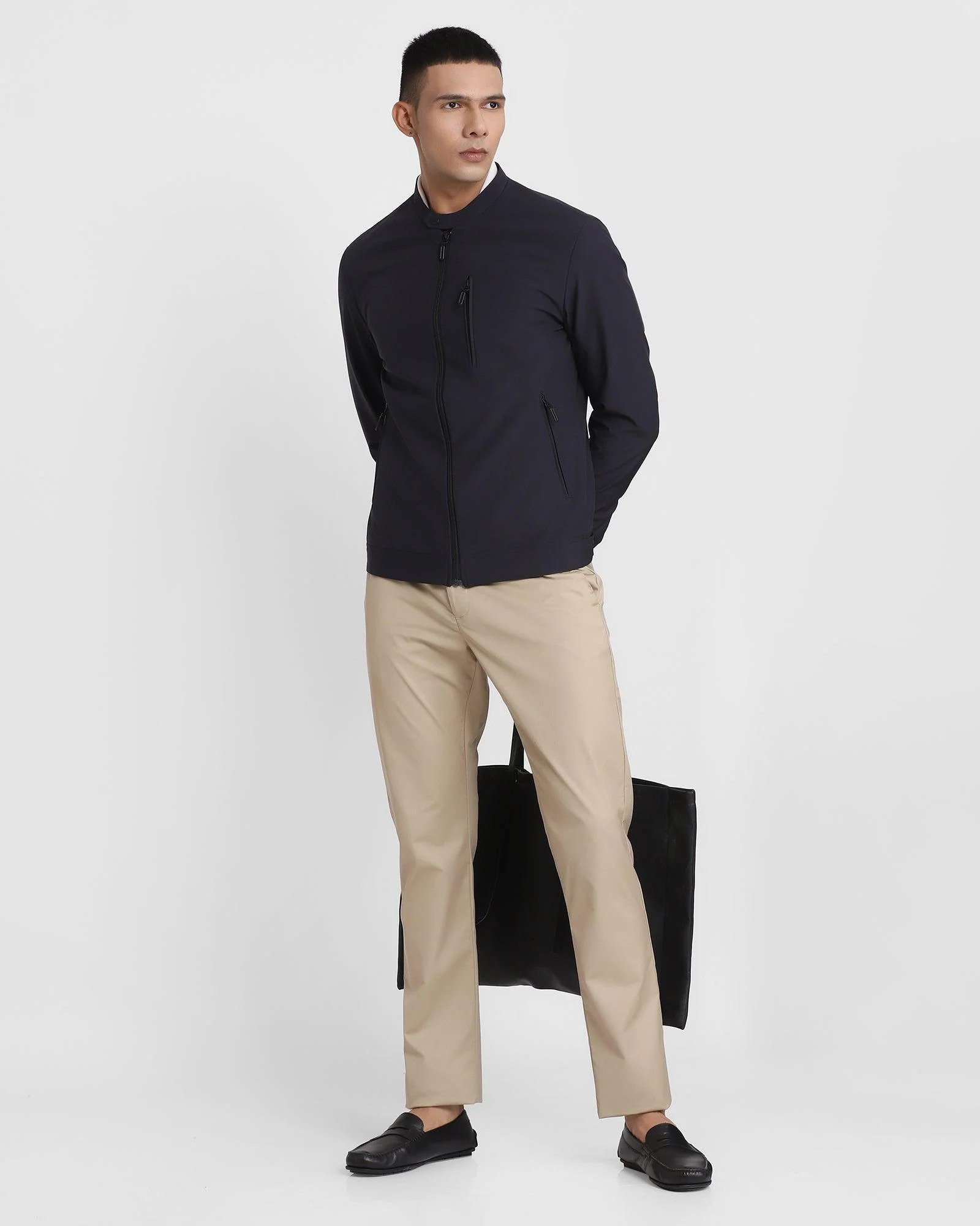 TechPro Navy Solid Zipper Jacket - Tonik - Image 5