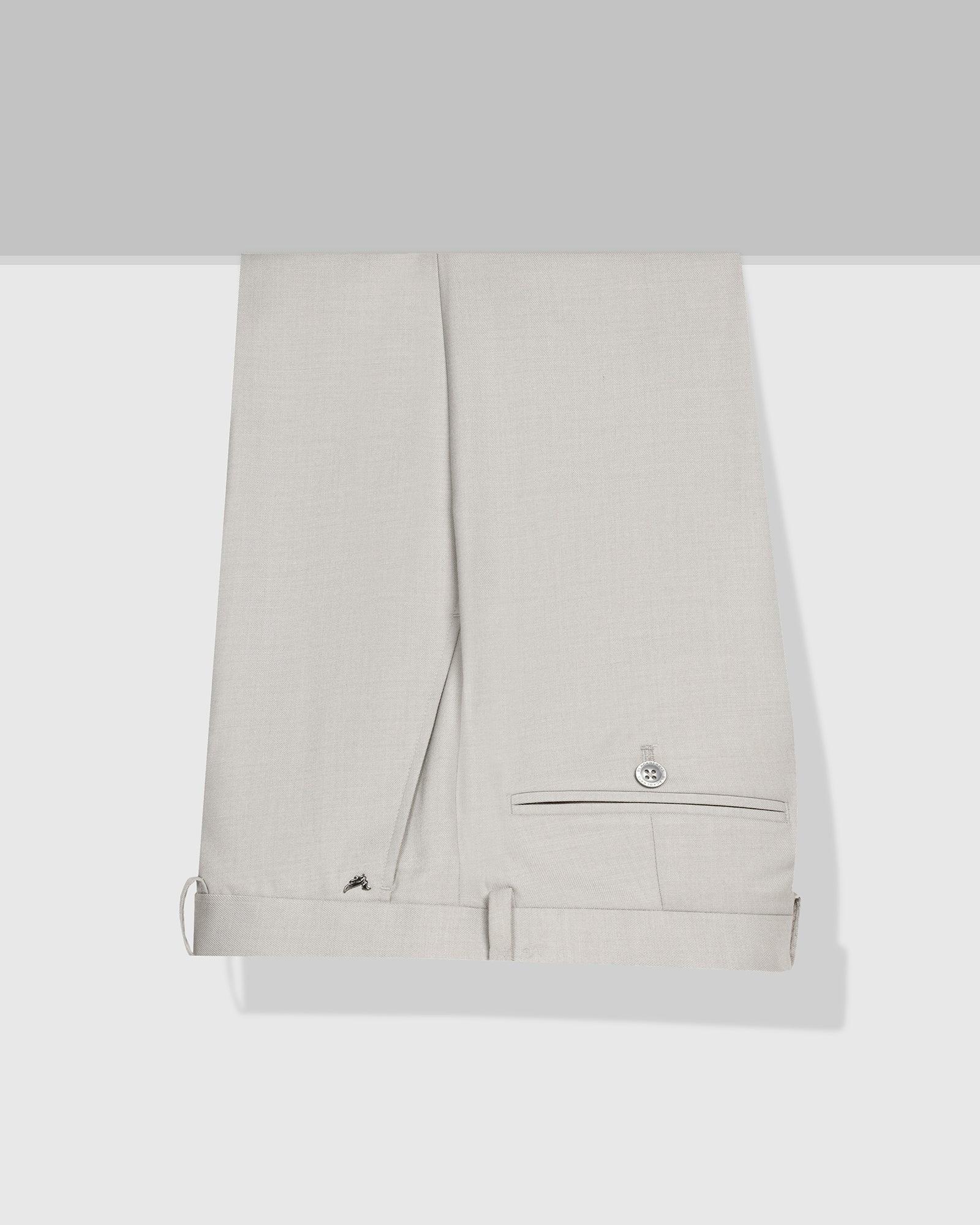 Straight B-90 Formal Grey Solid Trouser - Himalayan - Image 5