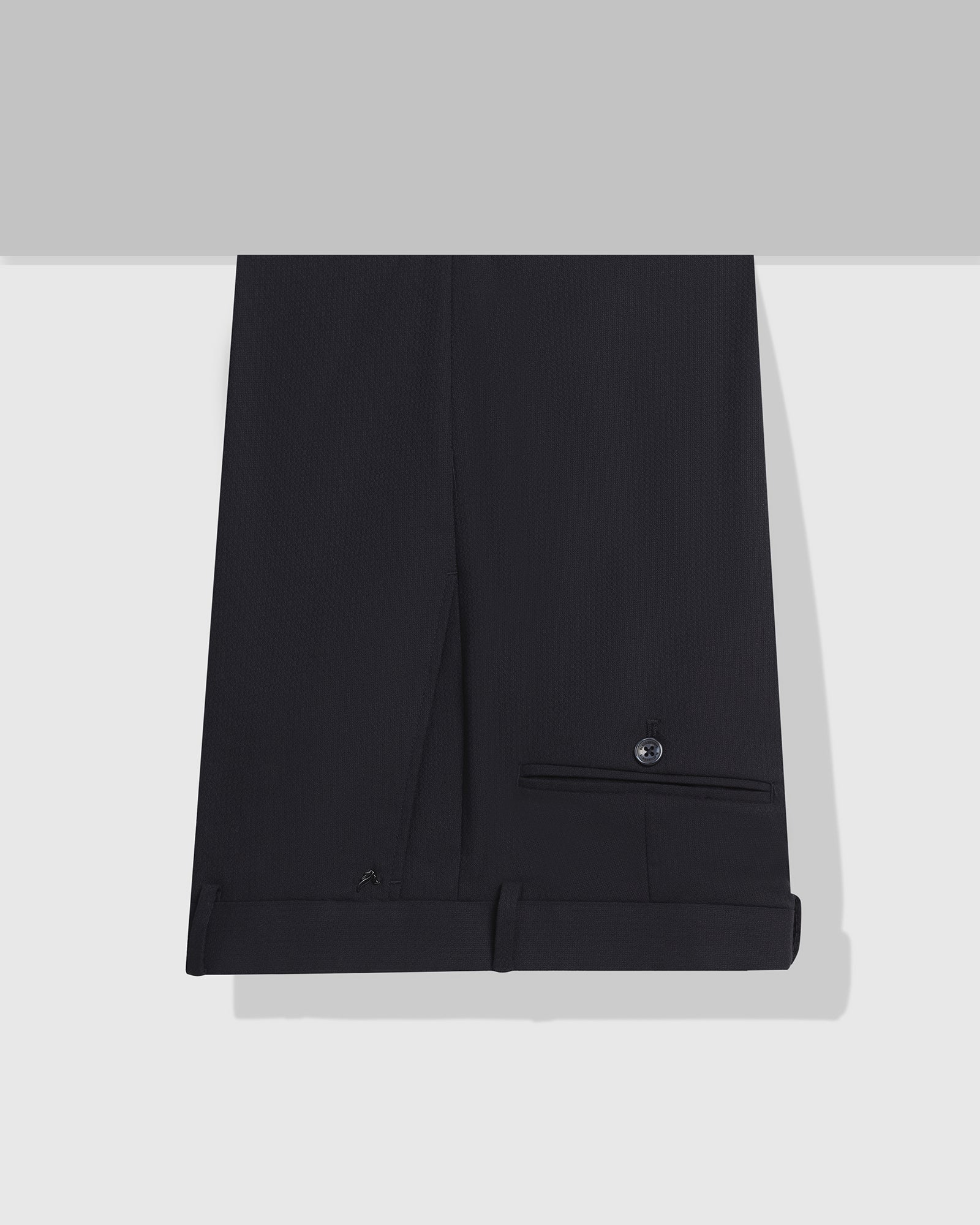 Straight B-90 Formal Navy Textured Trouser - Saint - Image 5