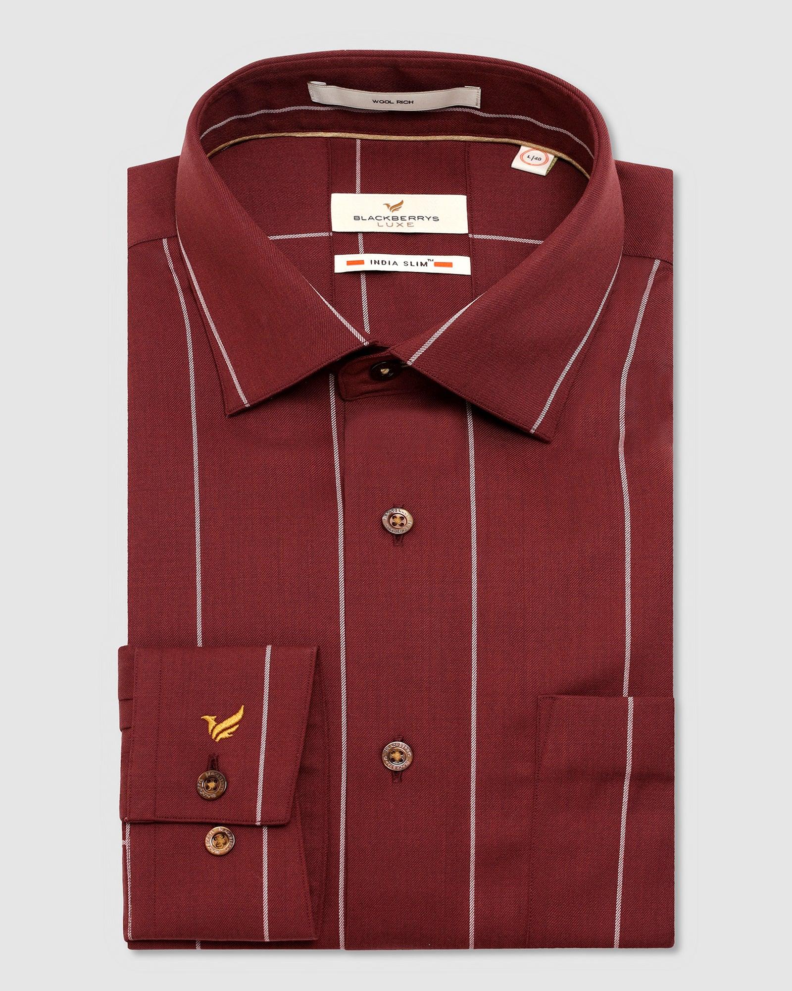Luxe Formal Red Striped Shirt - Oswald - Image 5