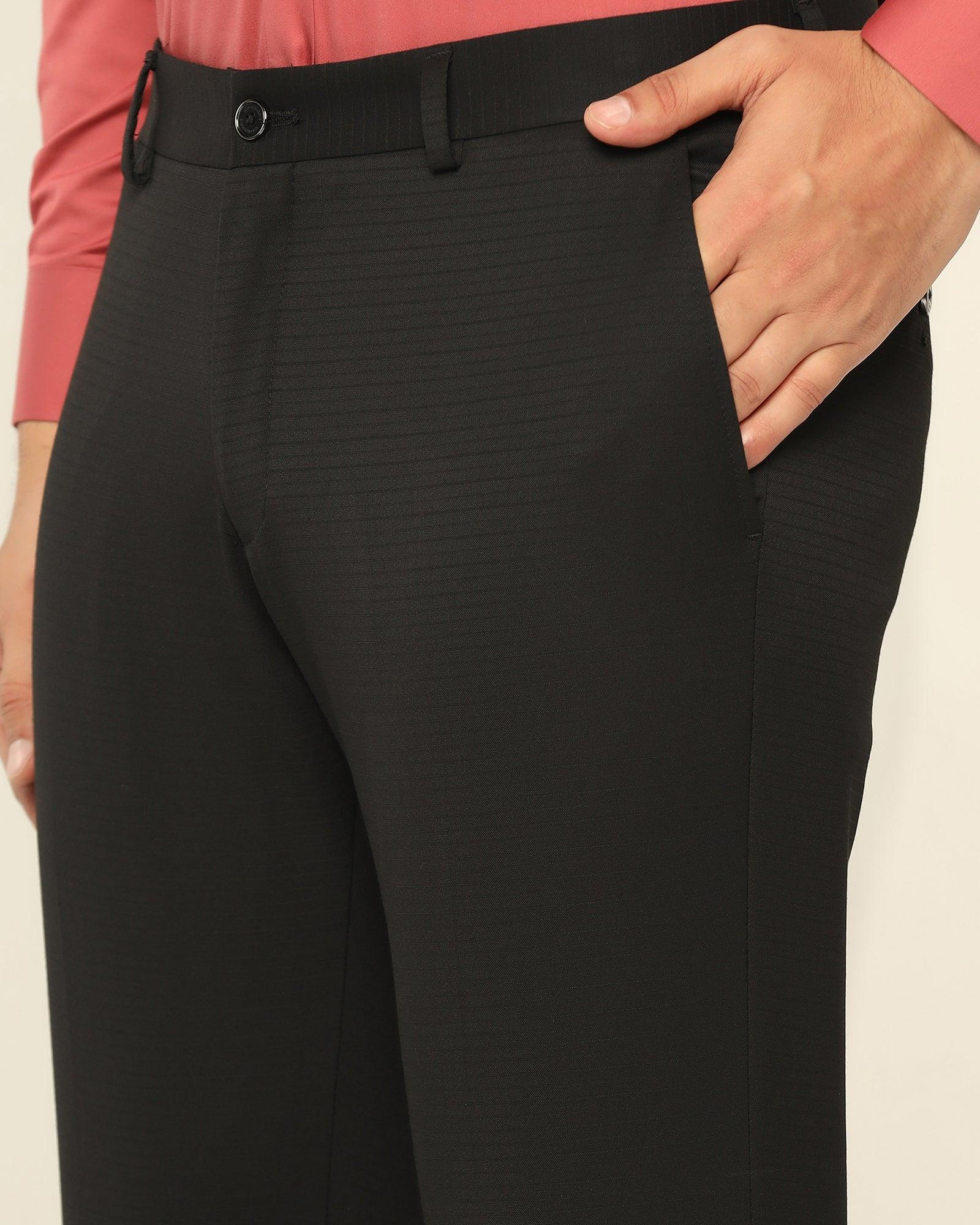 TechPro Super Slim Phoenix Formal Black Striped Trouser - Tofort - Image 4