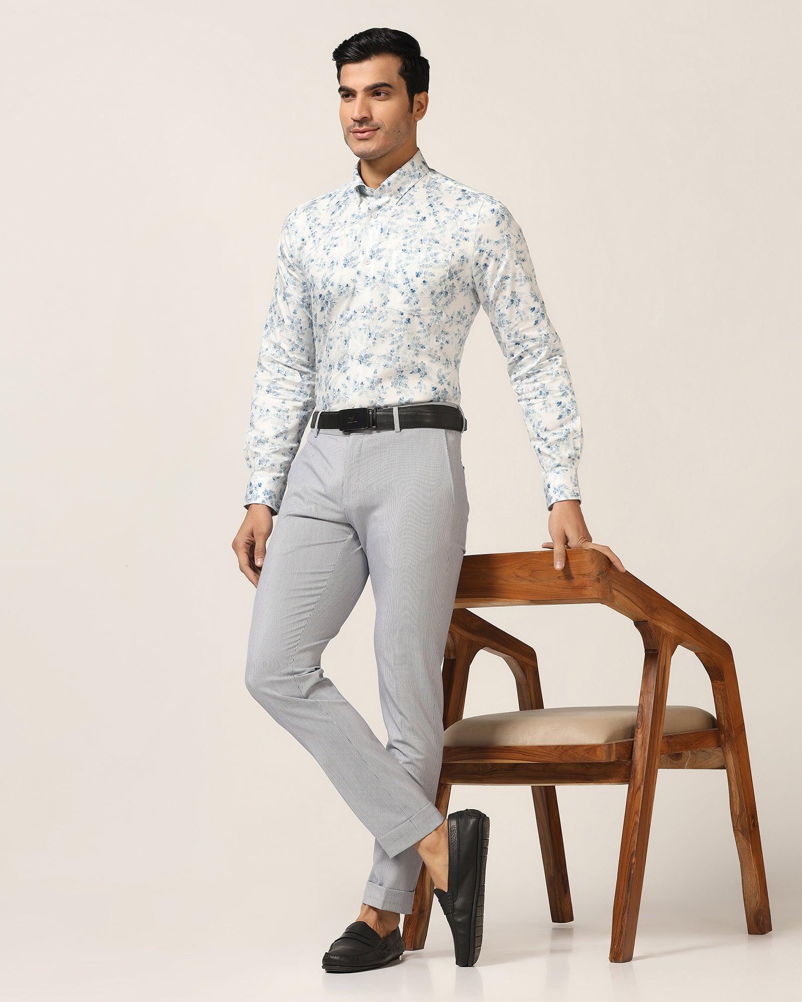 Super Slim Phoenix Formal Blue Stripe Trouser - Ninja - Image 6