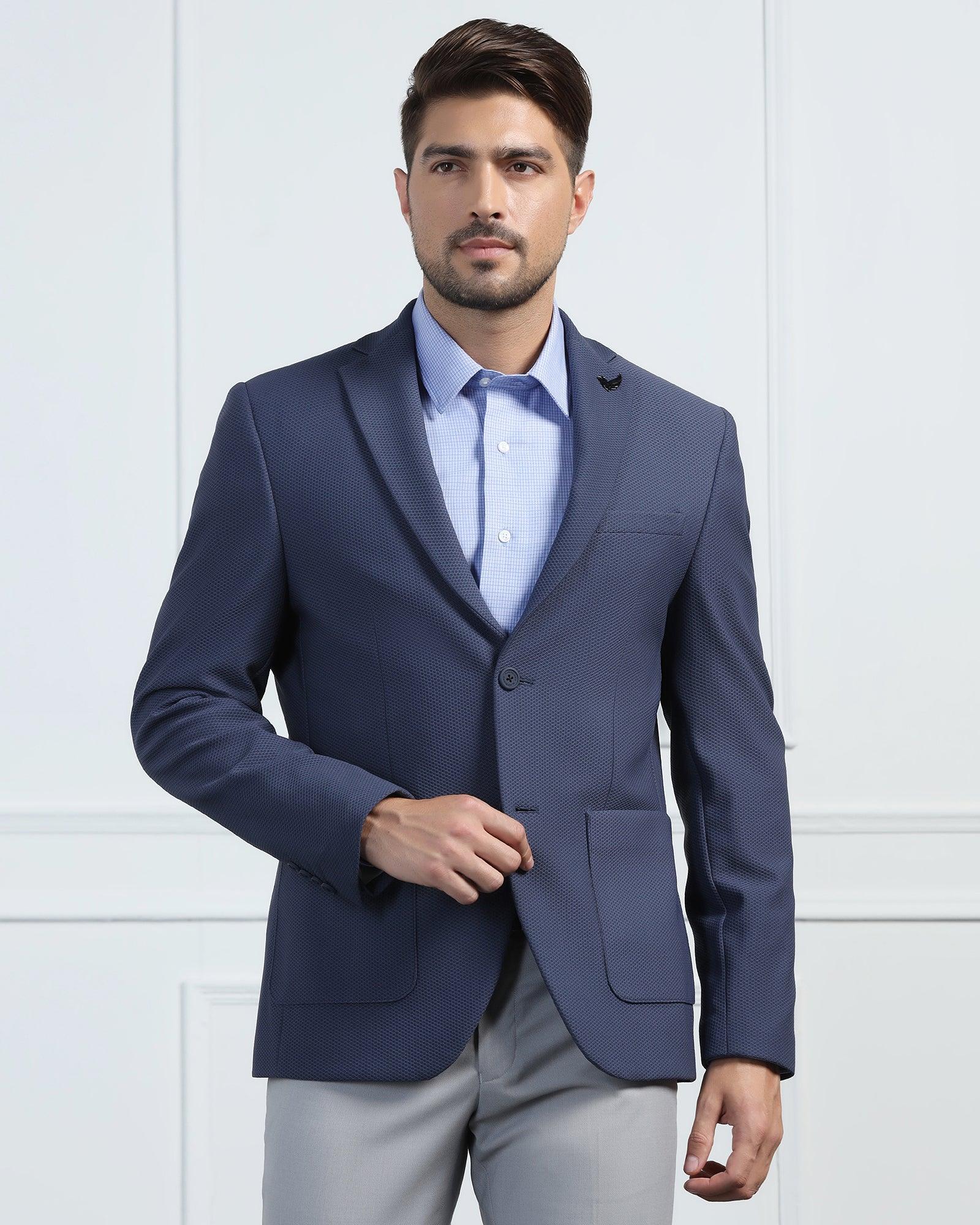 TechPro Formal Blue Textured Blazer - Renault - Image 8
