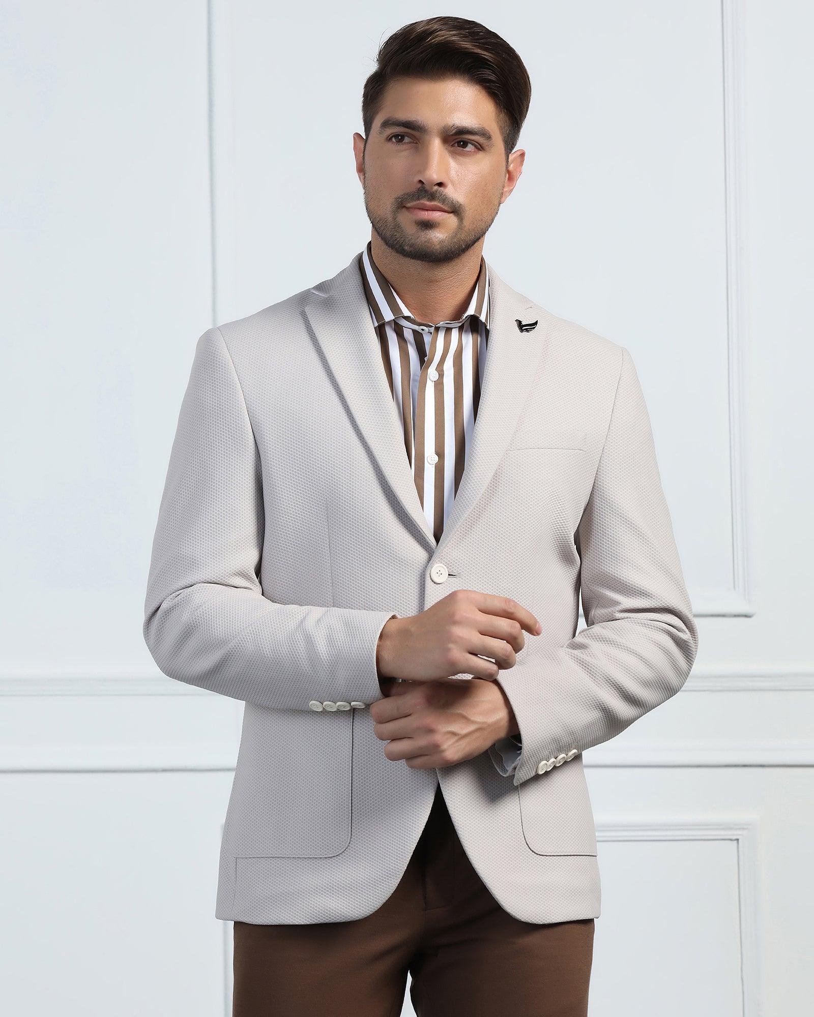 TechPro Formal Off White Textured Blazer - Renault - Image 8
