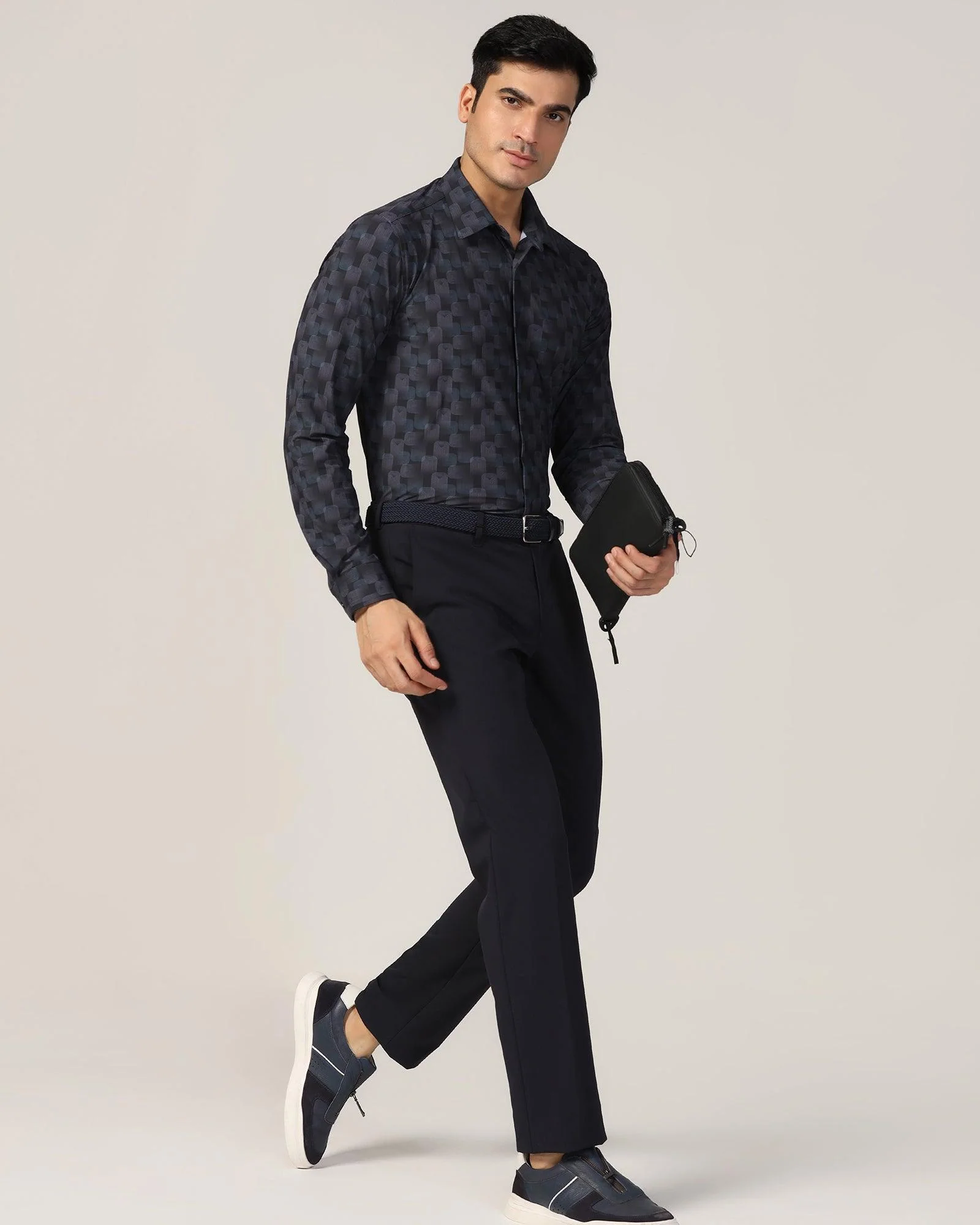 TechPro Formal Black Printed Shirt - Tidal - Image 4