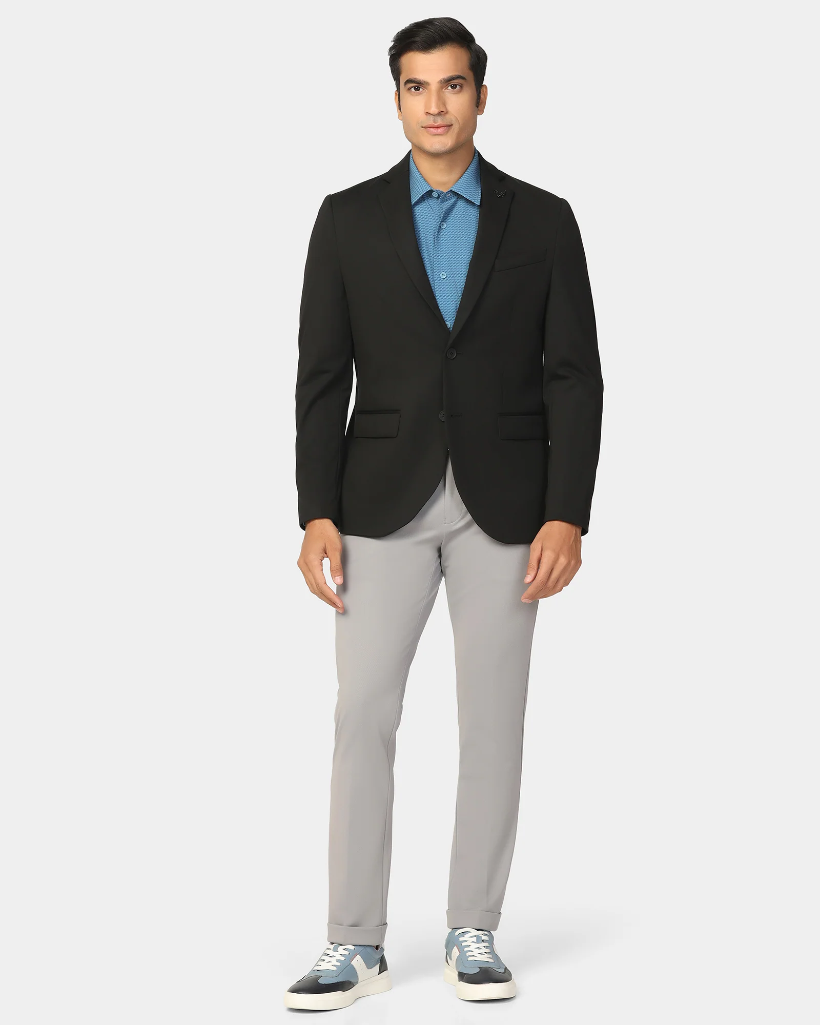 TechPro Formal Black Solid Blazer - Explore - Image 3