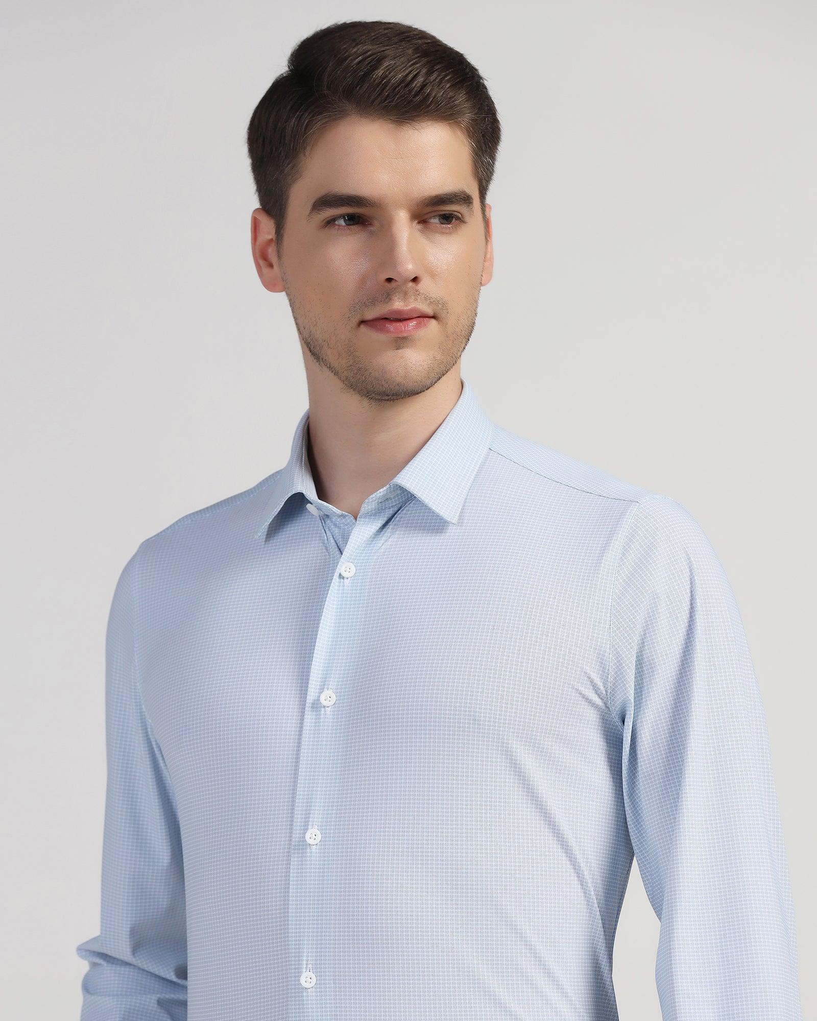 TechPro Formal Blue Printed Shirt - Ohio - Image 4