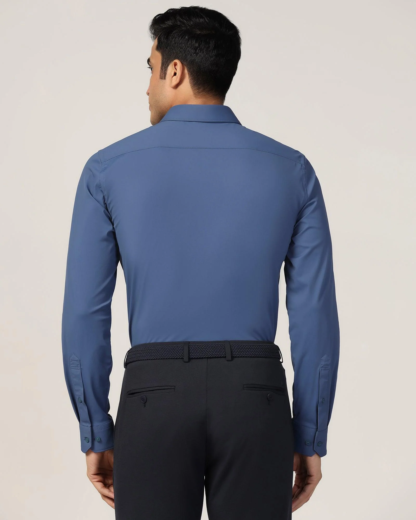 TechPro Formal Blue Solid Shirt - Zabka - Image 2