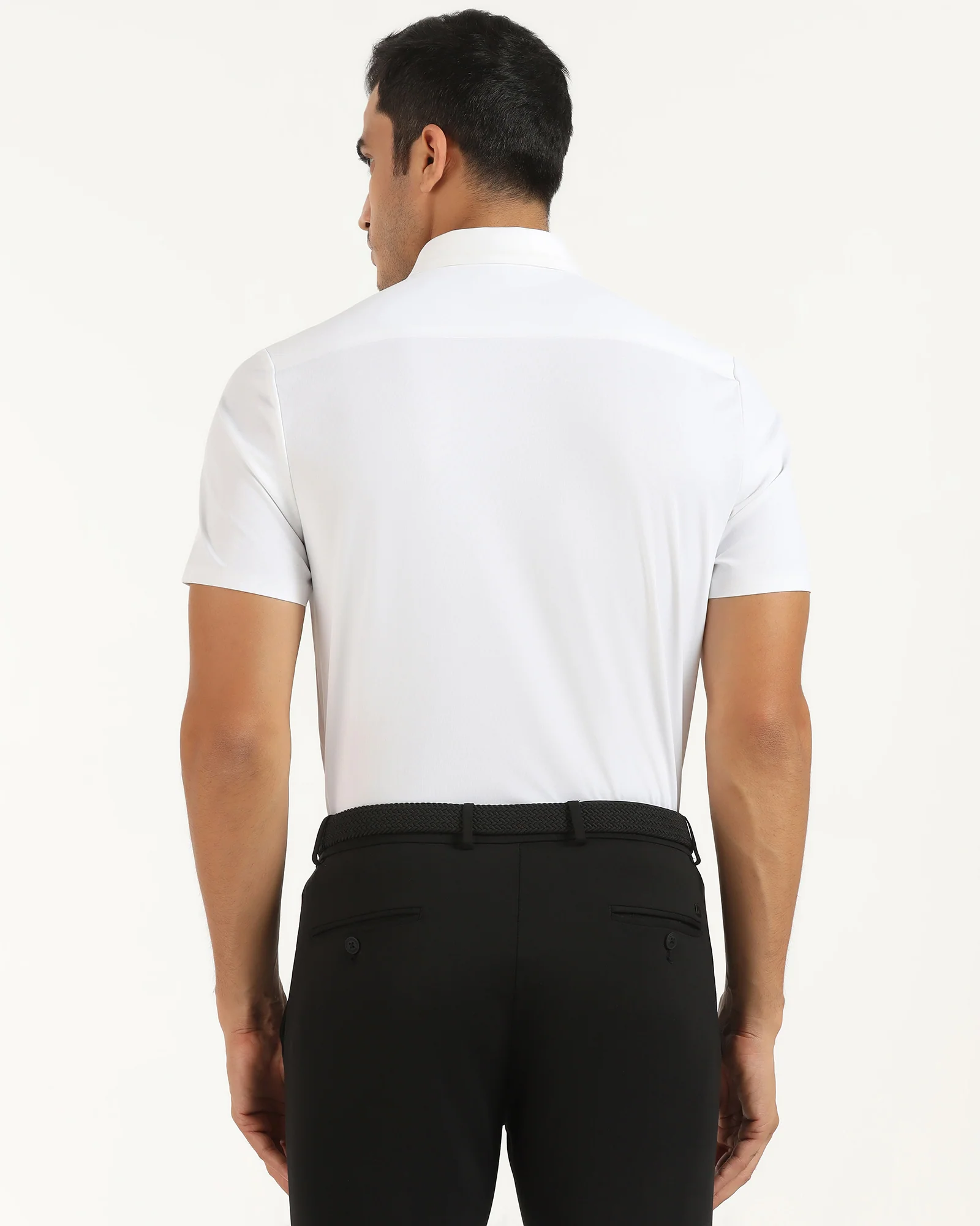 TechPro Formal Half Sleeve White Textured Shirt - Karabi - Image 2