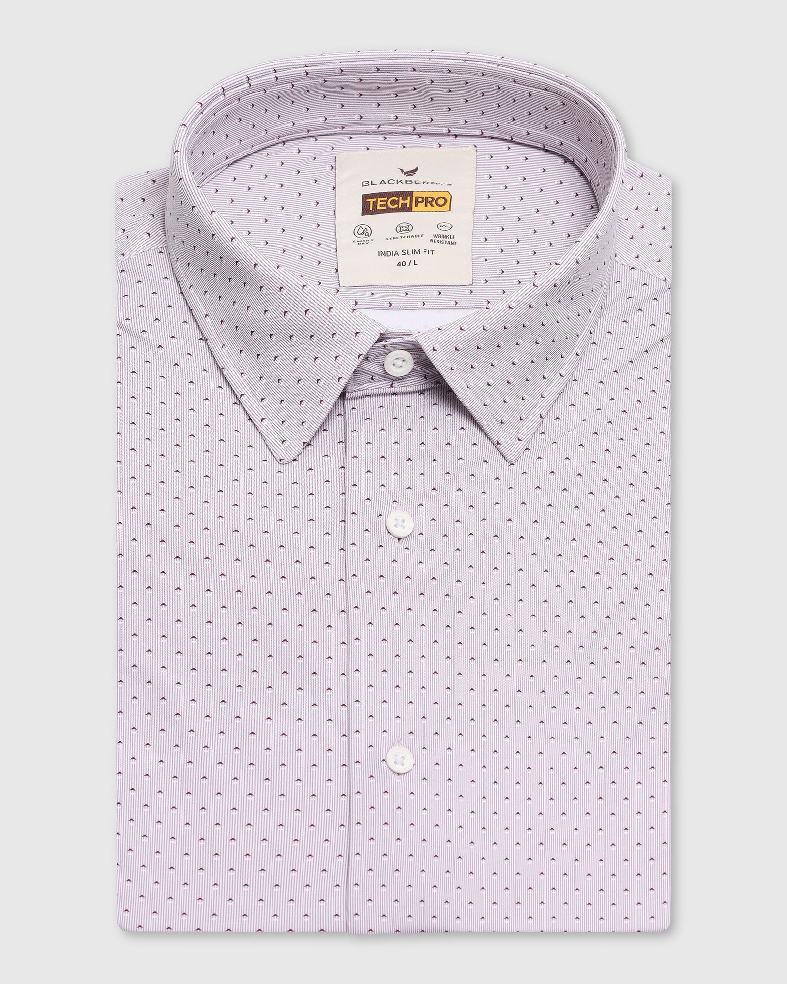 TechPro Formal Maroon Printed Shirt - Draco - Image 5