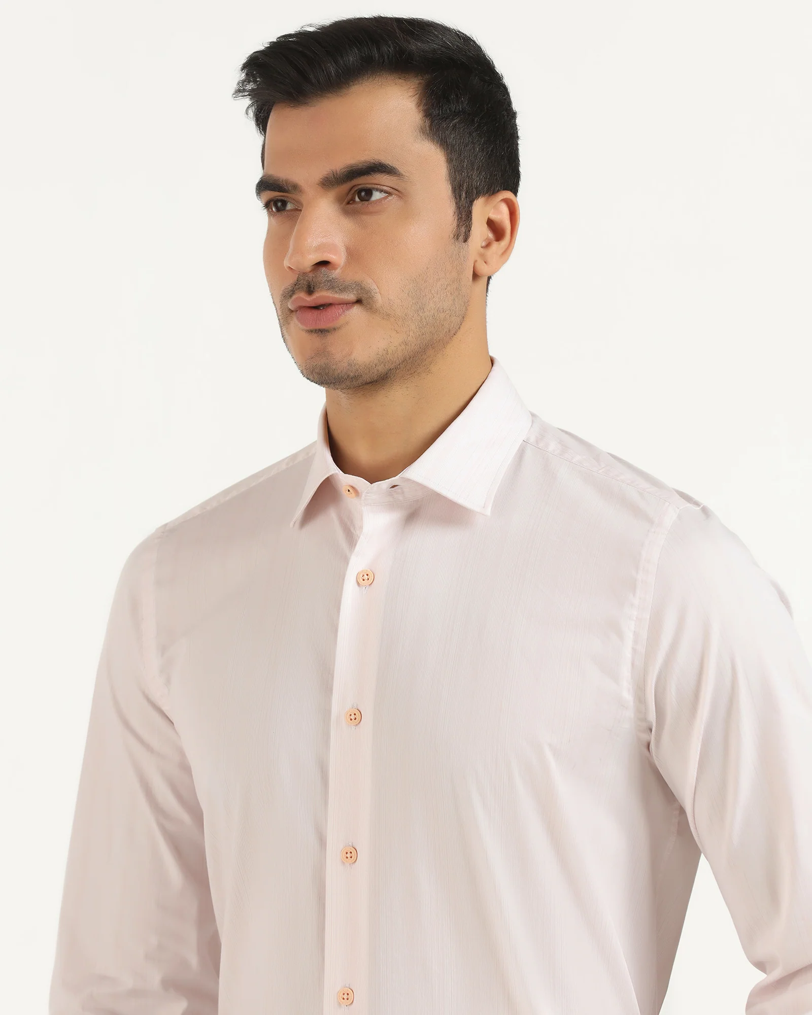 TechPro Formal Peach Stripe Shirt - Retro - Image 4