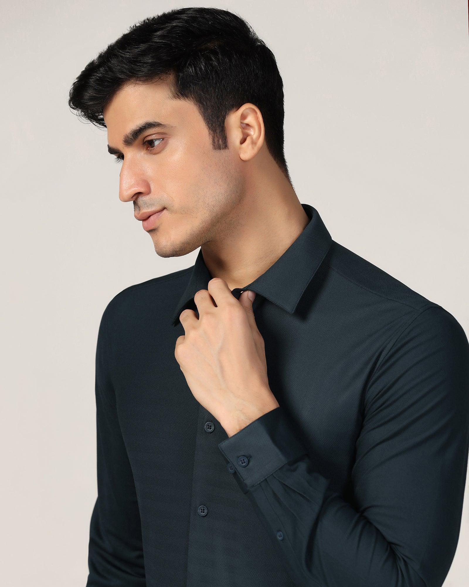 TechPro Formal Teal Stripe Shirt - Keish - Image 4