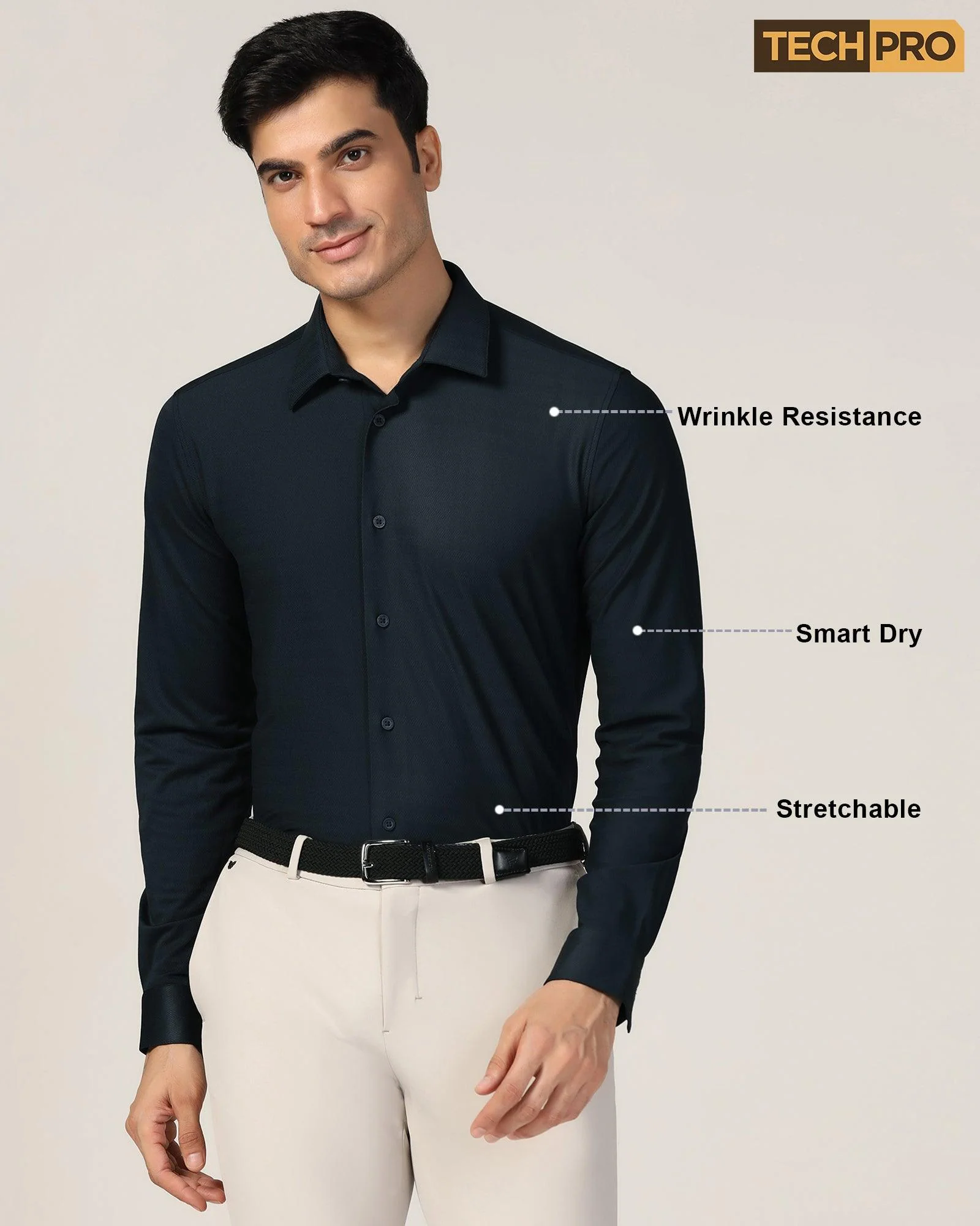 TechPro Formal Teal Stripe Shirt - Keish - Image 8