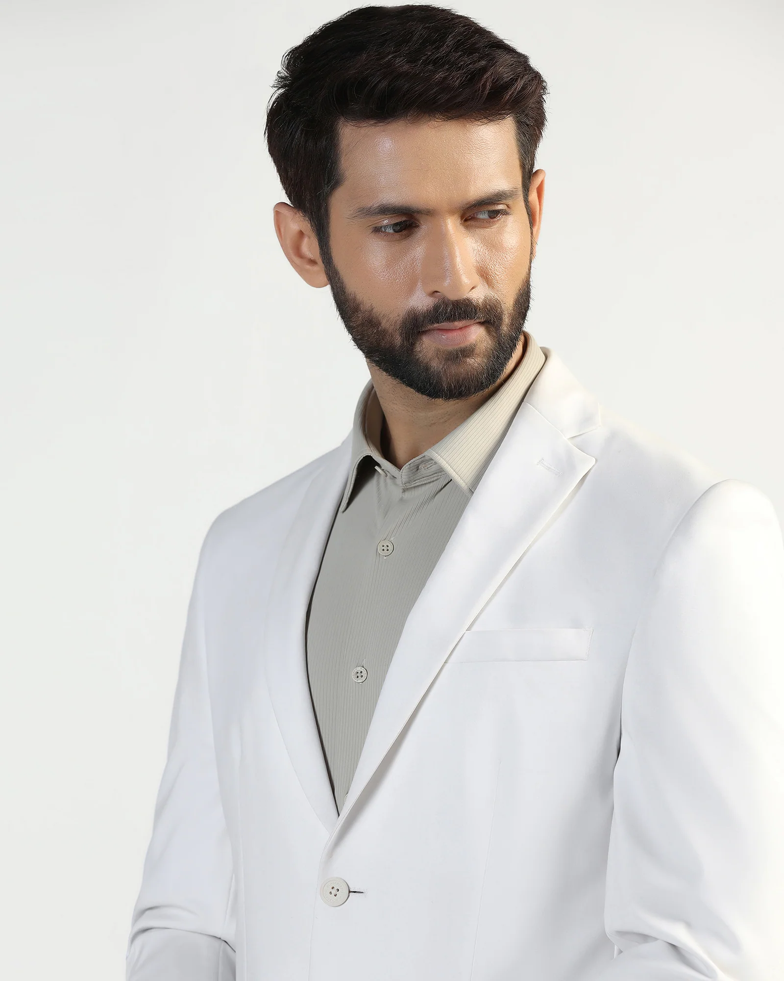 TechPro Formal White Solid Blazer - Explore - Image 4