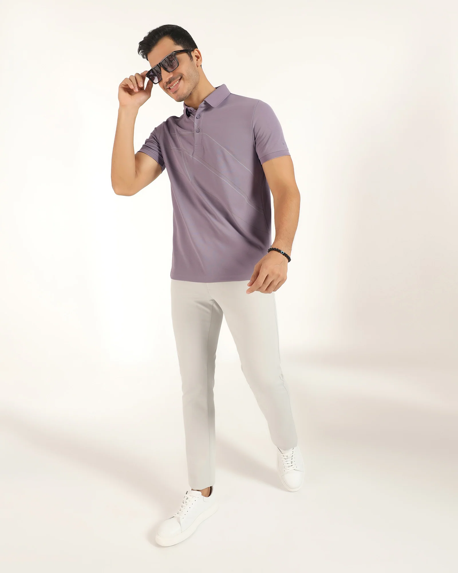 TechPro Polo Light Purple Printed T-Shirt - Slash - Image 7