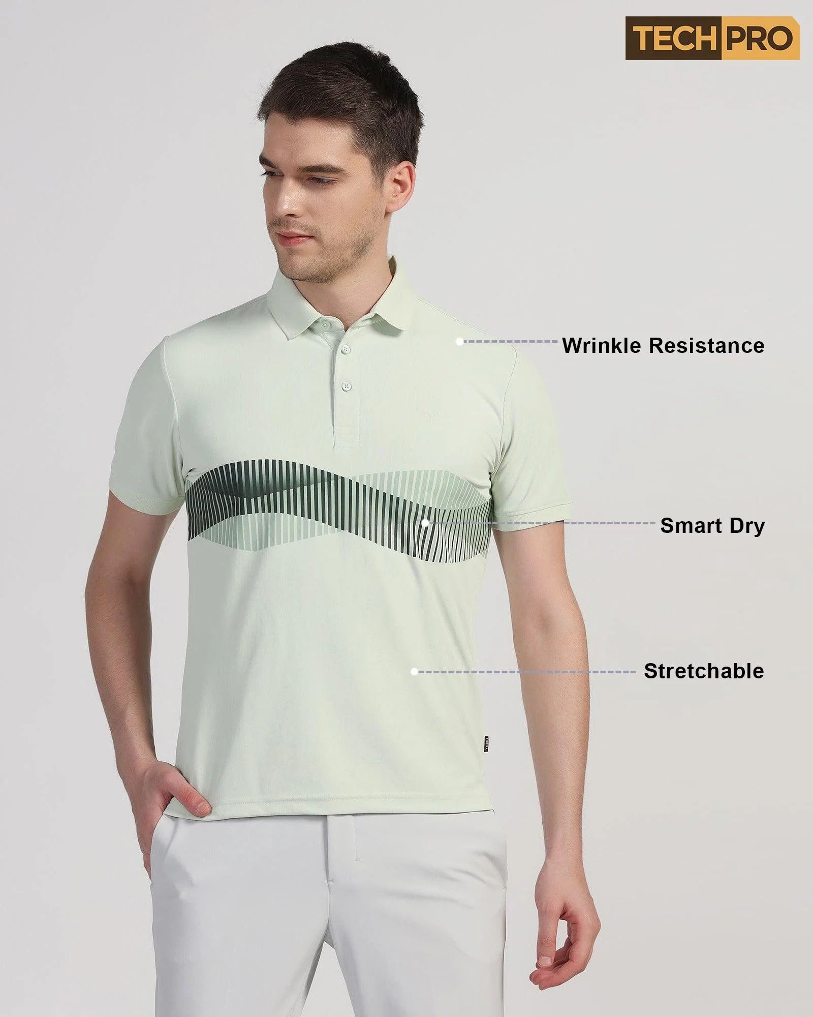 TechPro Polo Mint Solid T-Shirt - Jamey - Image 7
