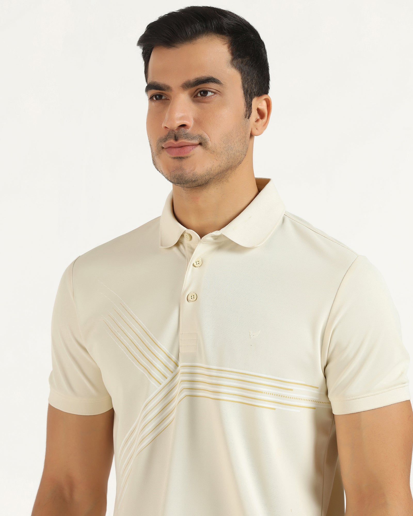 TechPro Polo Powder Yellow Printed T-Shirt - Matrix - Image 4