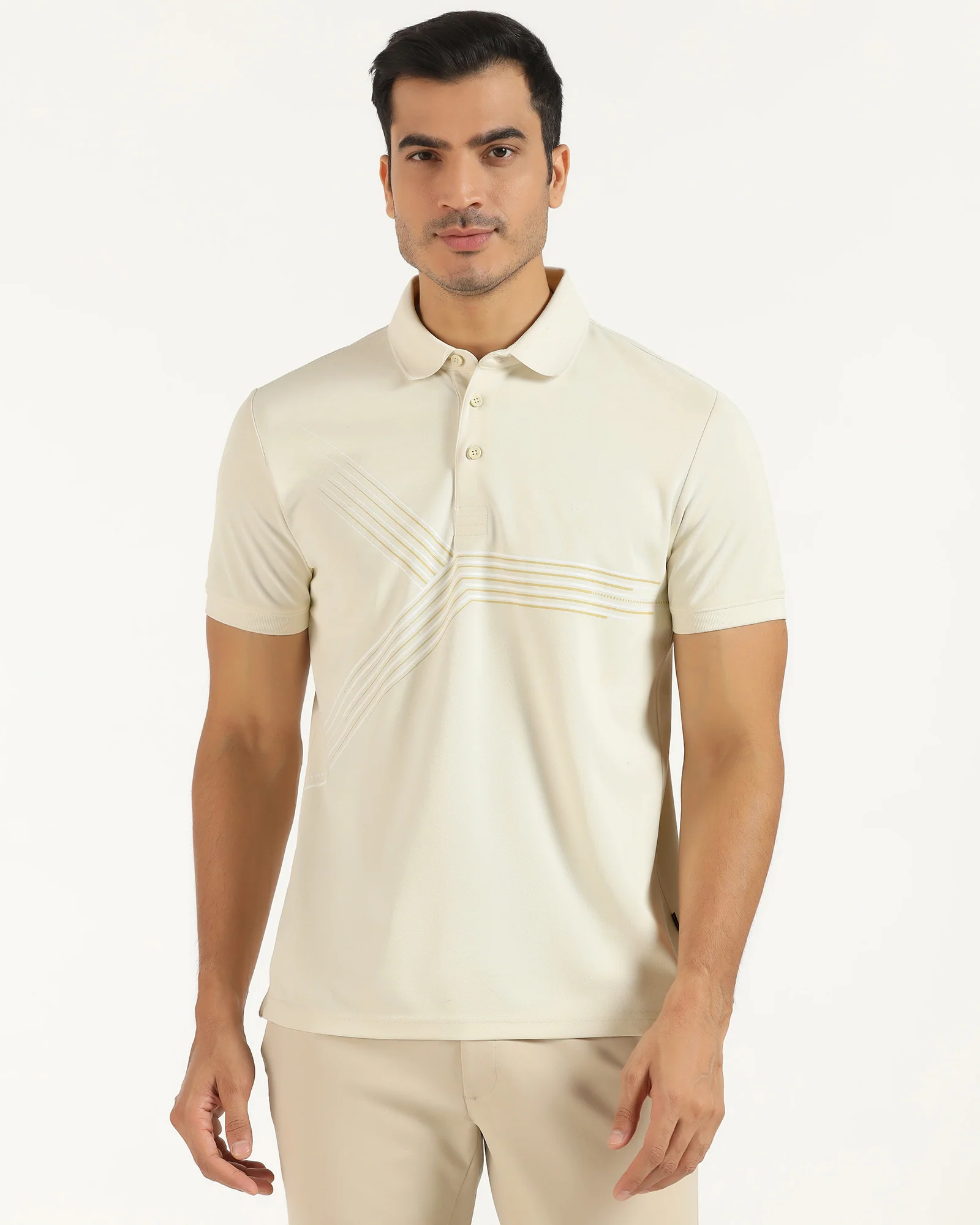 TechPro Polo Powder Yellow Printed T-Shirt - Matrix - Image 8